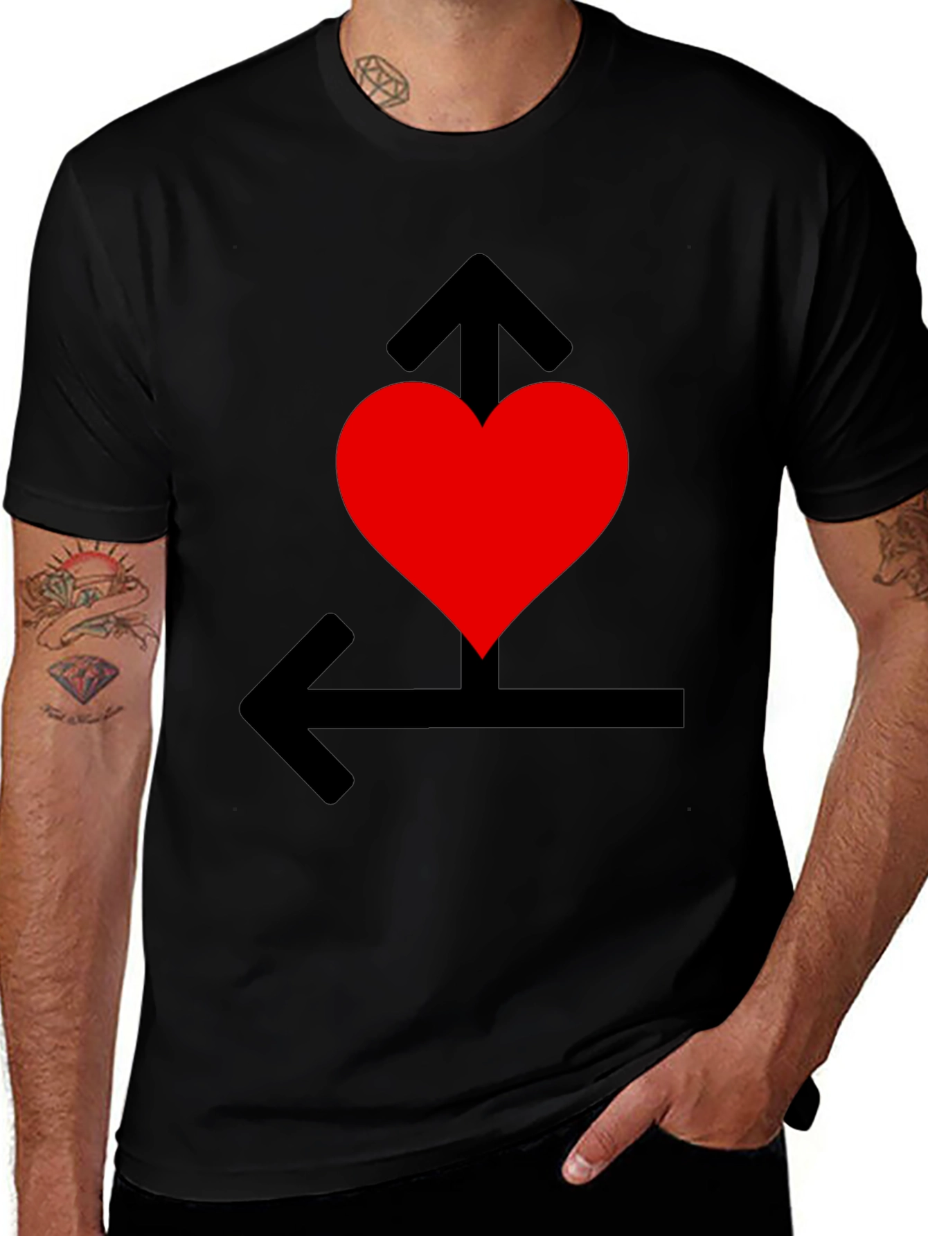 Variant 24 of Heart Arrow T-Shirt - Love Direction Tee