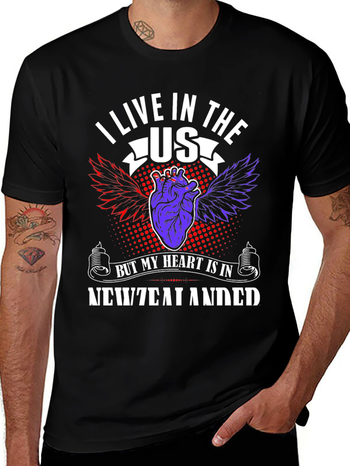 I Live in the US, My Heart is in New Zealand T-Shirt