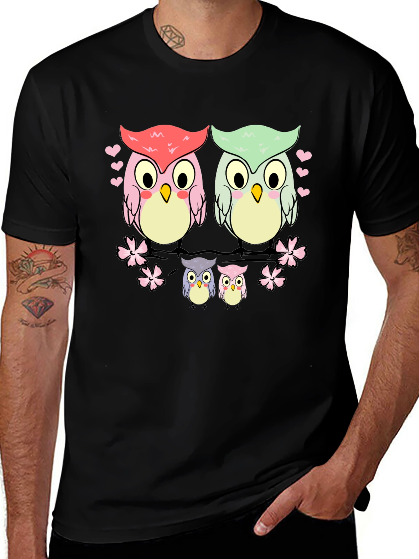 Variant 19 of Cute Owl Family Graphic T-Shirt