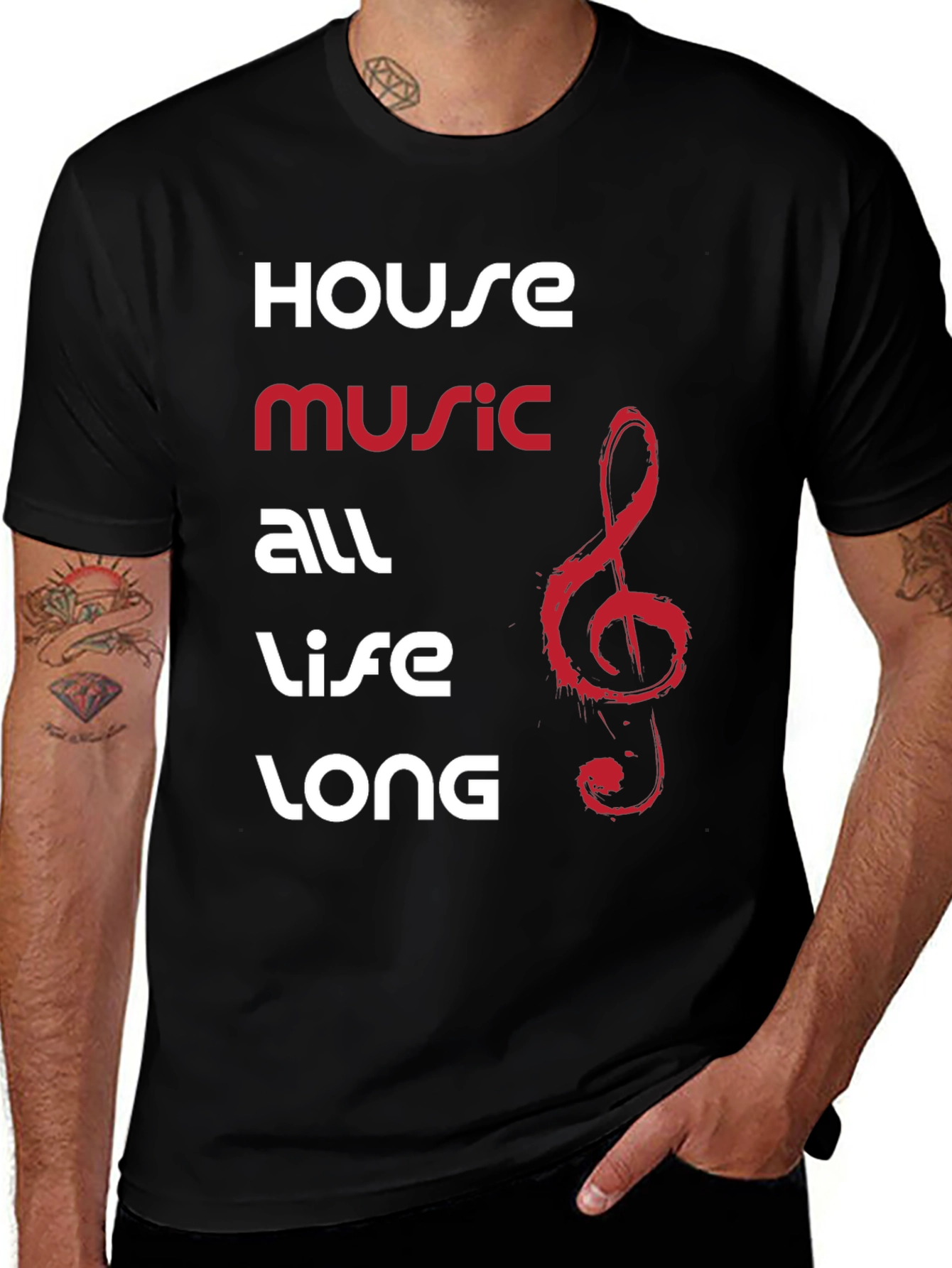 Variant 19 of House Music All Life Long Black T-Shirt
