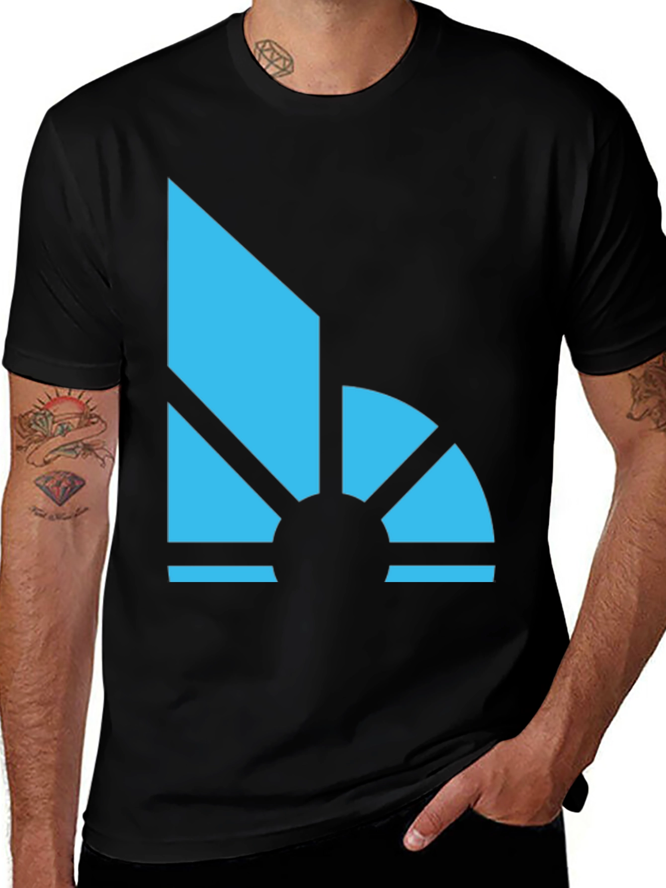 Variant 4 of Modern Graphic Tee - Abstract Light Blue Design