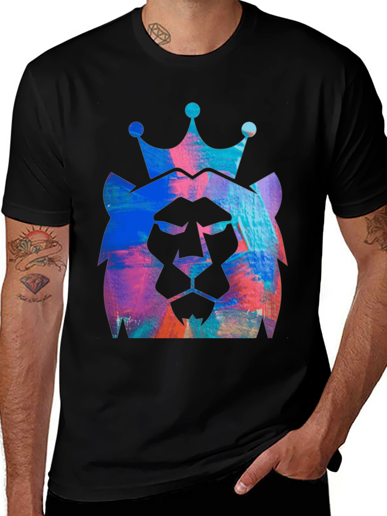 Variant 8 of Lion King Graphic Tee - Men's Black T-Shirt