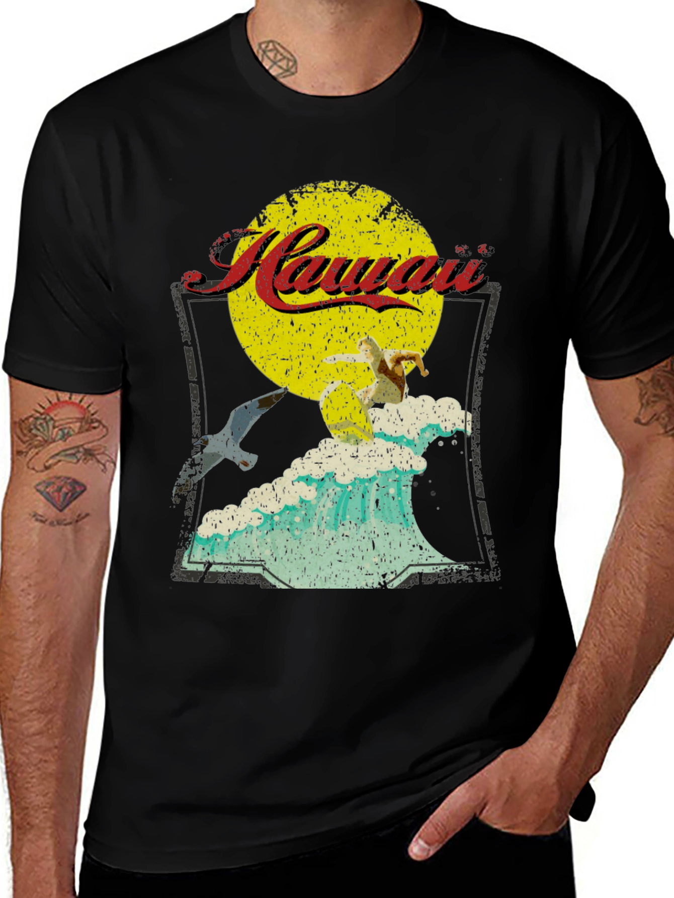 Variant 13 of Vintage Hawaii Surfing Graphic T-Shirt