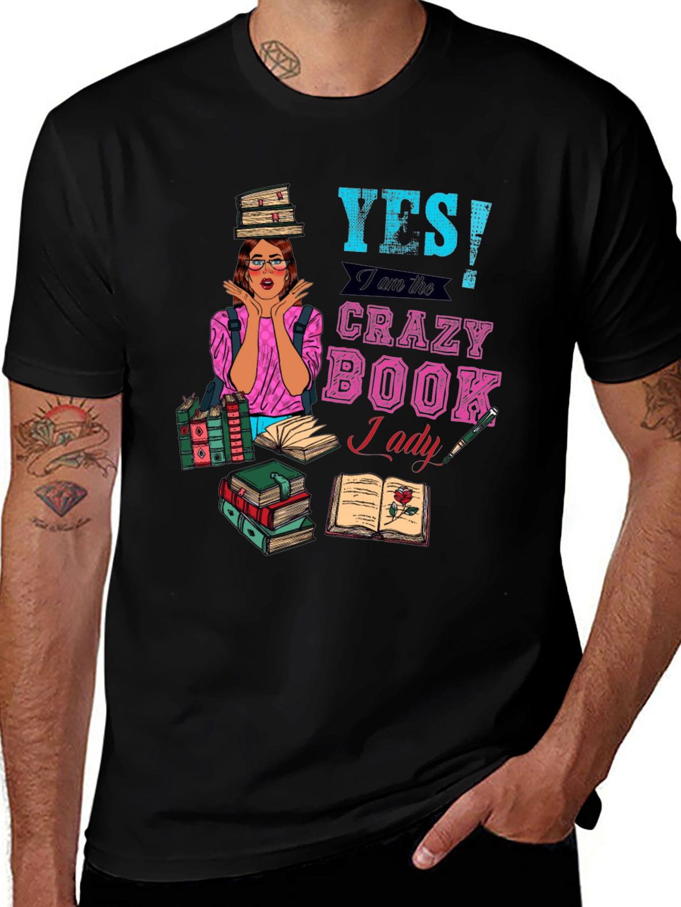 Variant 26 of Crazy Book Lady Graphic Tee