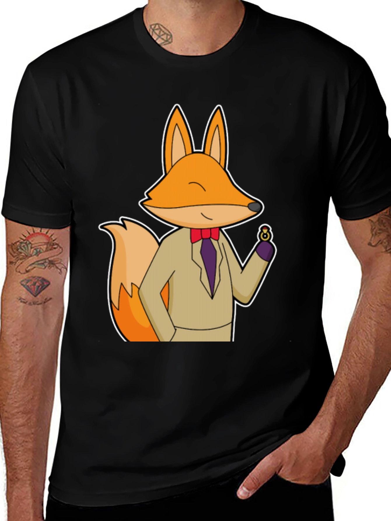 Variant 2 of Dapper Fox T-Shirt - Smart Casual Style