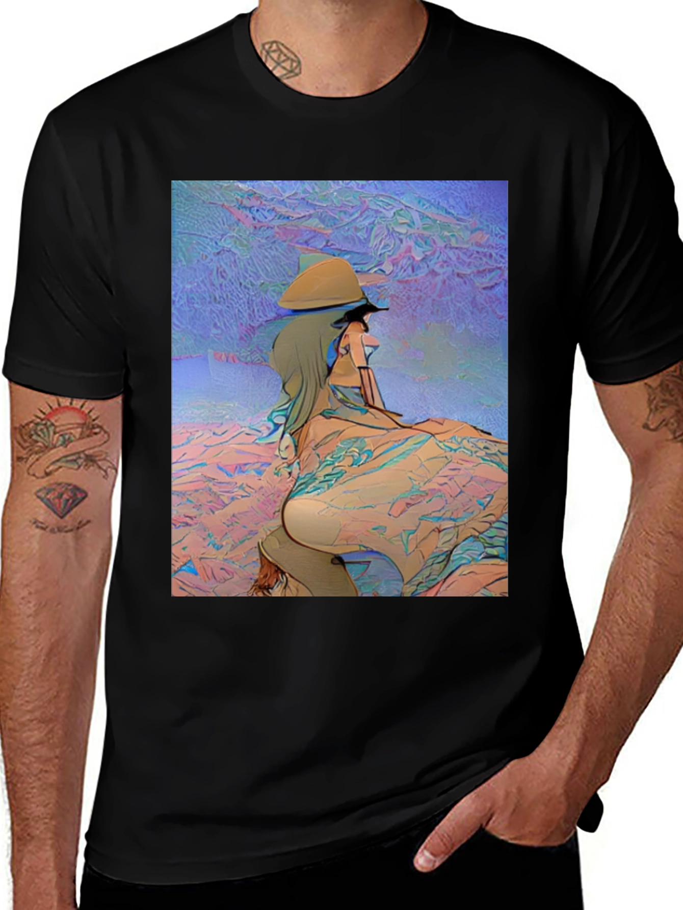 Variant 2 of Abstract Art Graphic Tee - Relaxed Fit