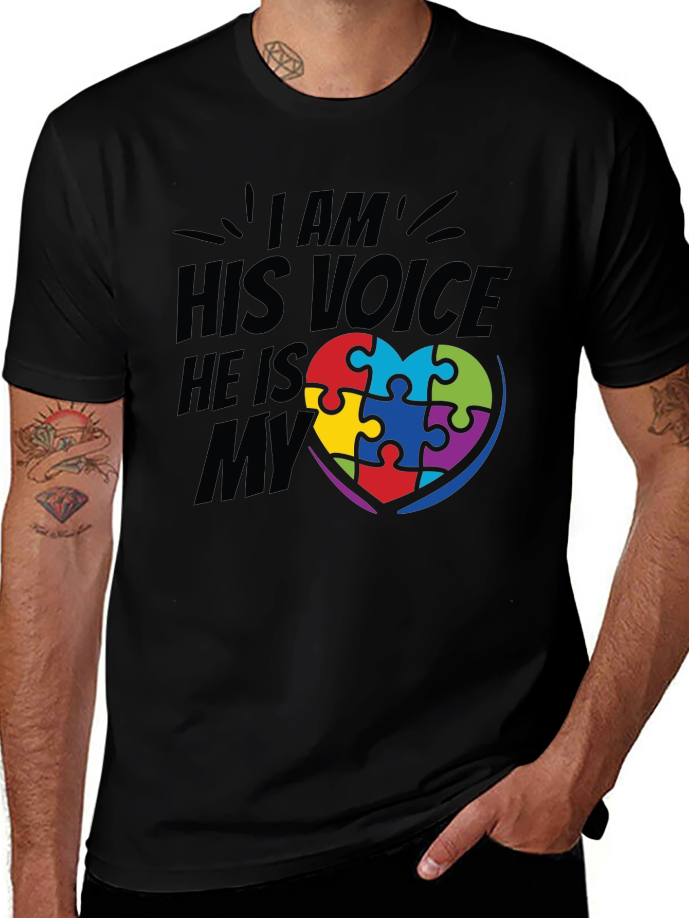 Variant 27 of Autism Awareness Puzzle Heart T-Shirt