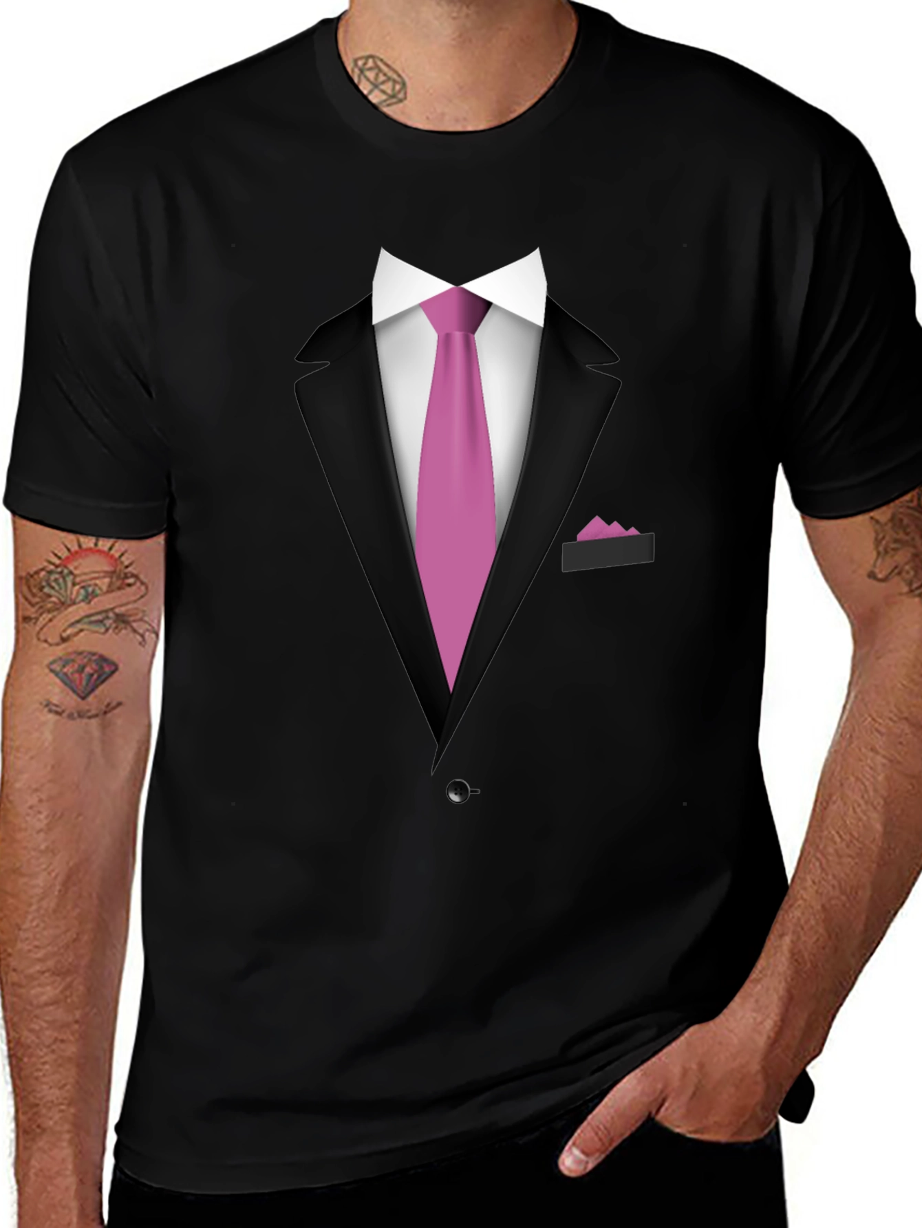 Variant 27 of Funny Suit & Tie Graphic Print Men's T-Shirt