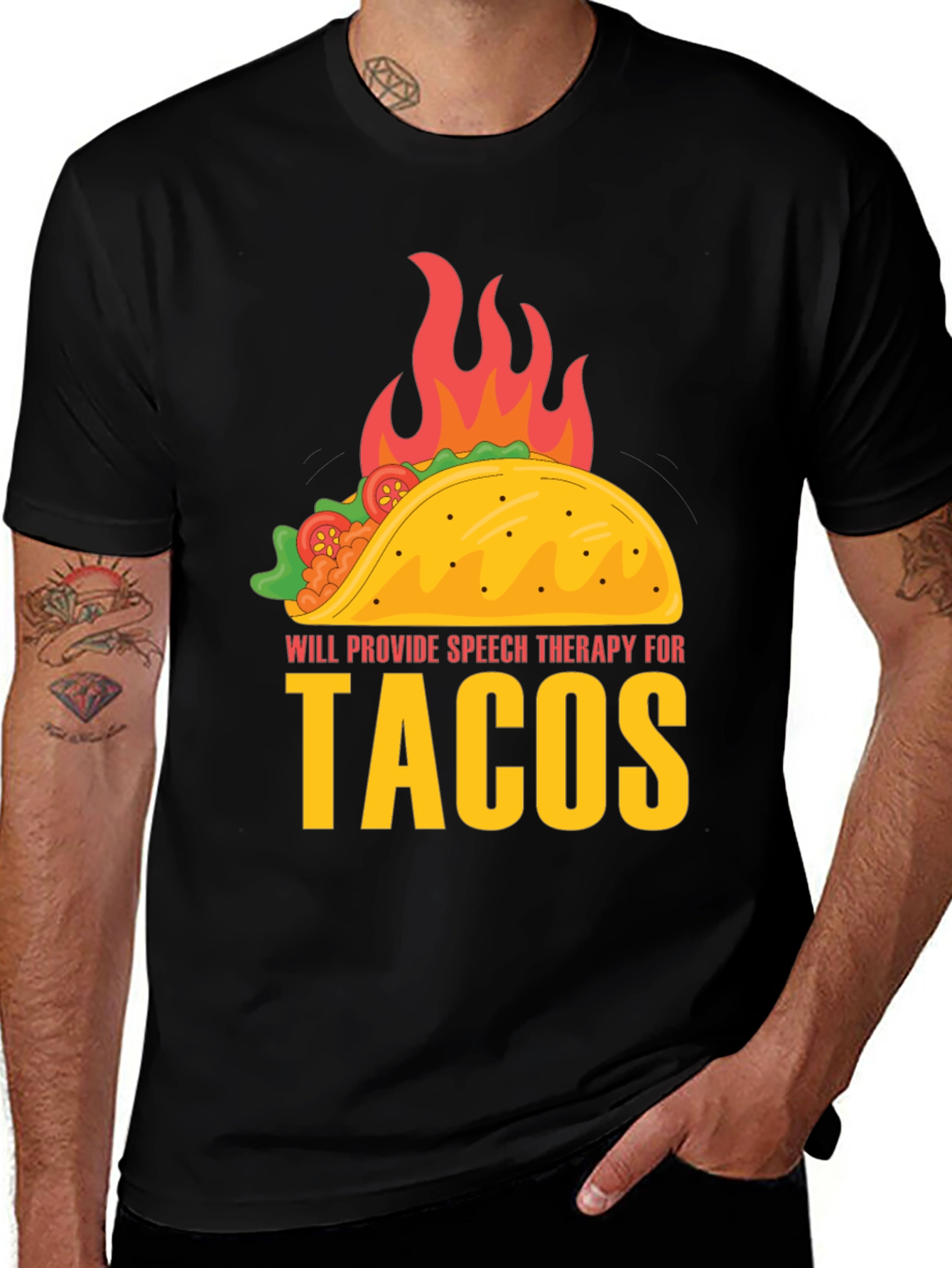 Variant 4 of Taco Therapy T-Shirt Funny Speech Therapist Tee