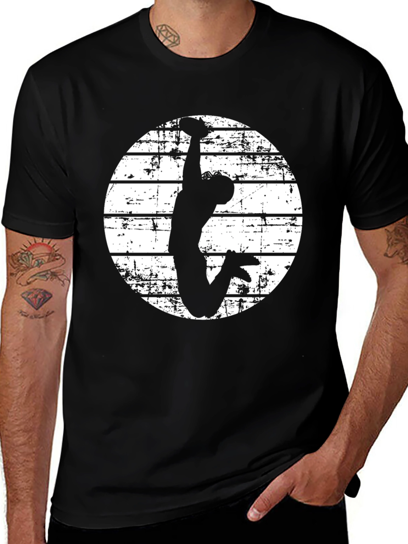Variant 21 of Black Graphic T-Shirt - Football Silhouette
