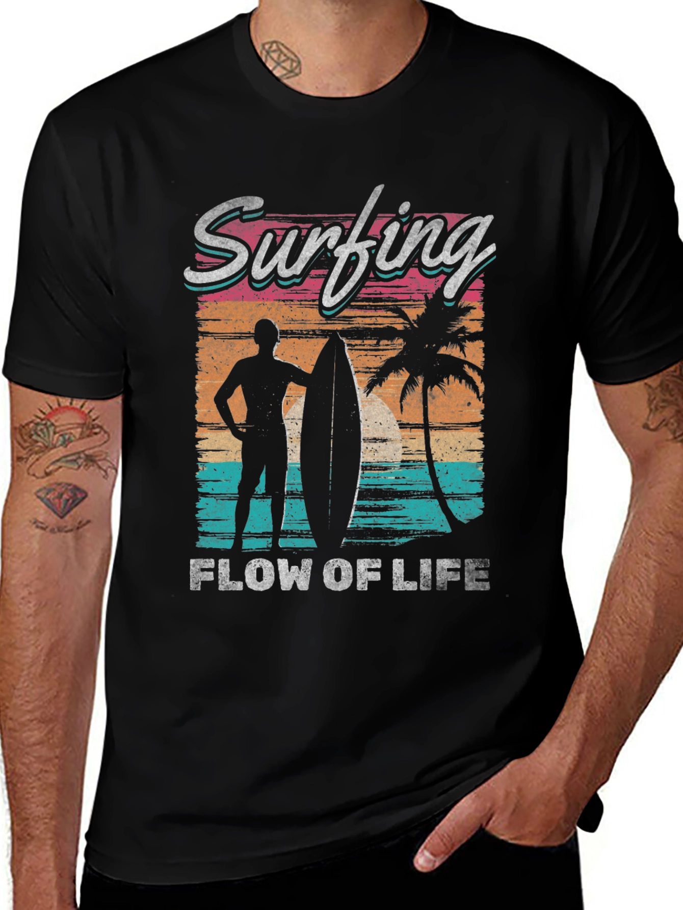 Variant 13 of Surfing Flow of Life Graphic T-Shirt