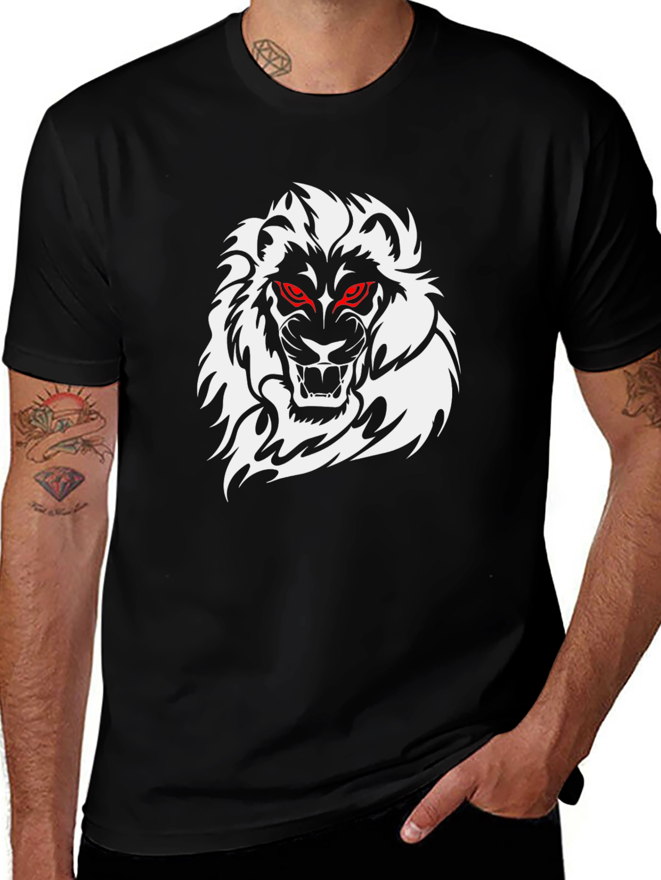 Variant 8 of Men's Black Lion Graphic T-Shirt