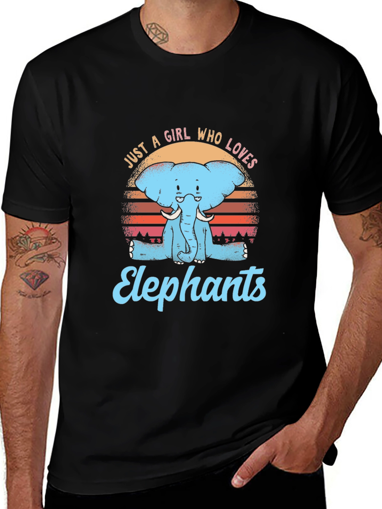 Elephant Lover T-Shirt - Just a Girl Who Loves Elephants Tee