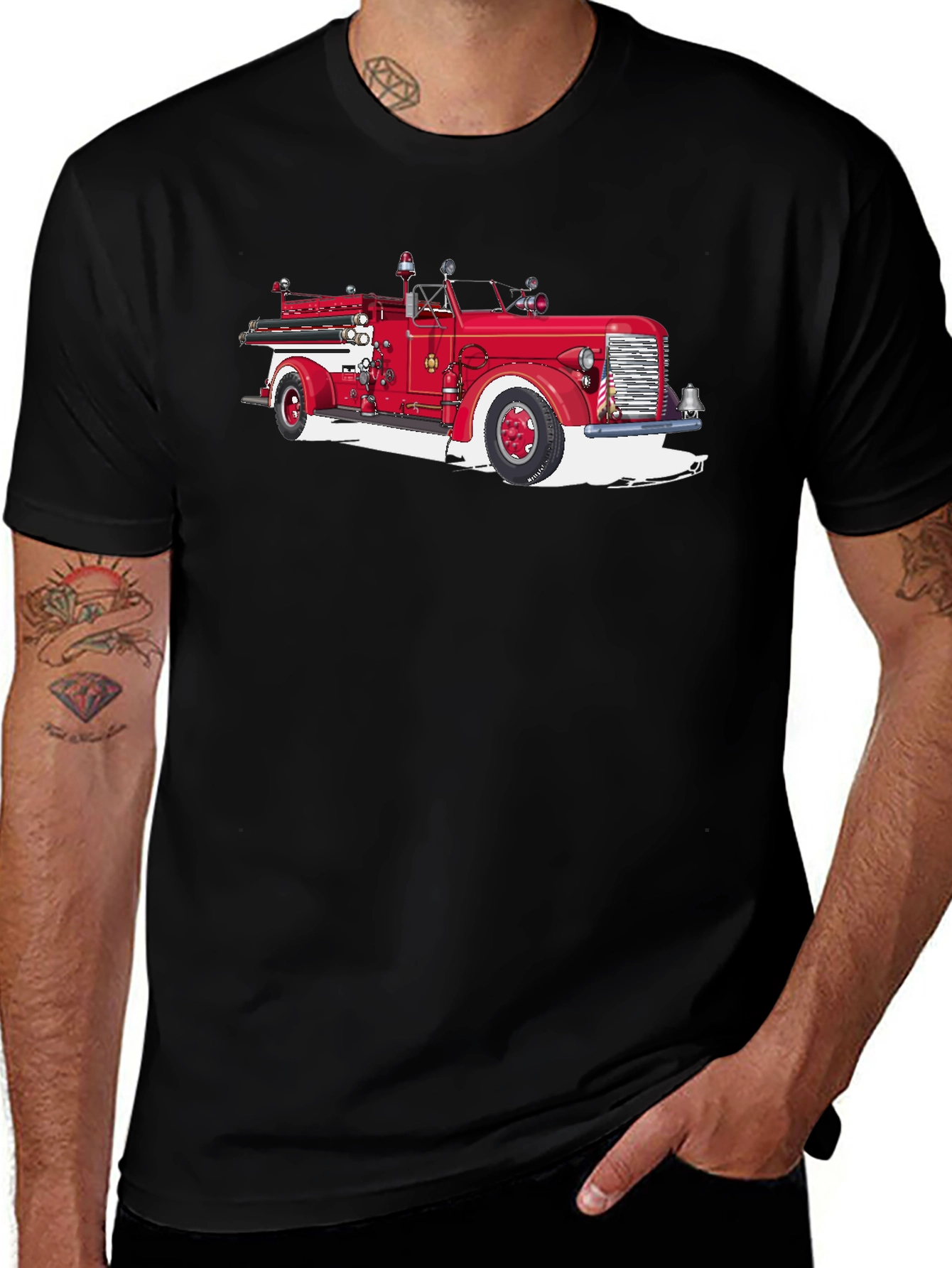 Variant 21 of Vintage Fire Engine Graphic T-Shirt
