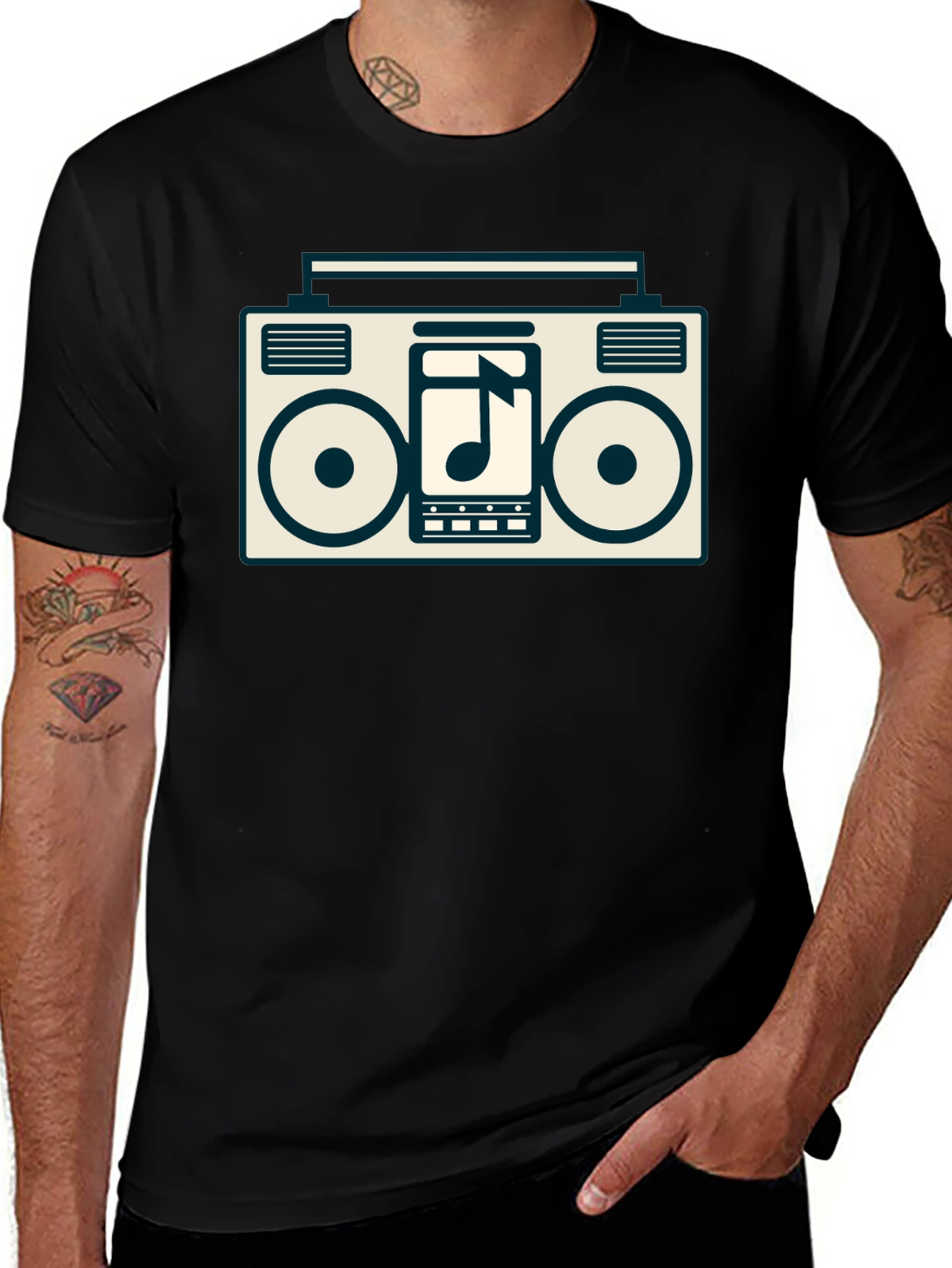 Variant 13 of Retro Boombox Graphic T-Shirt
