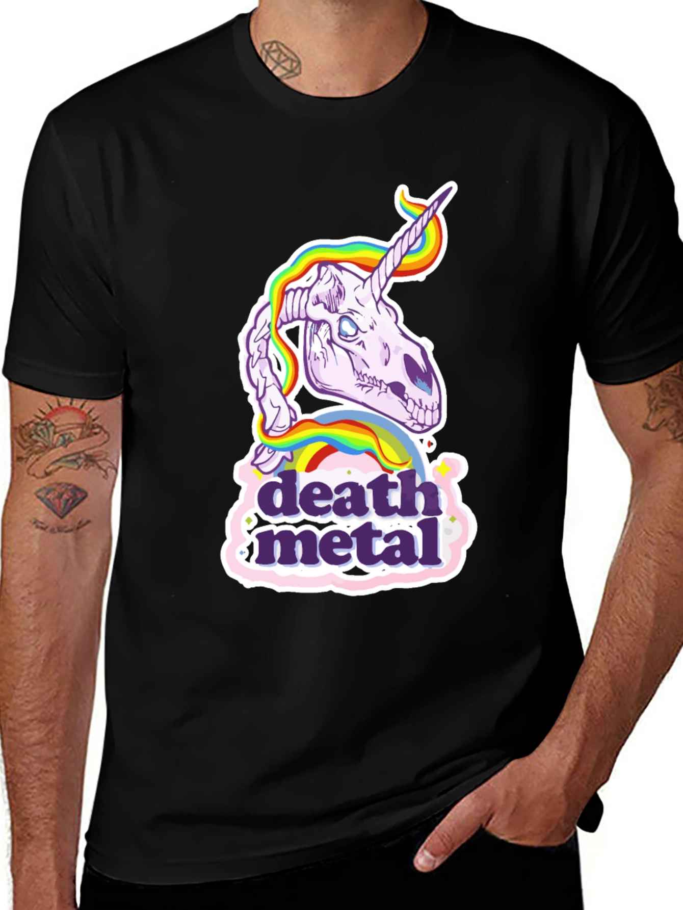 Variant 11 of Death Metal Unicorn T-Shirt - Black Graphic Tee