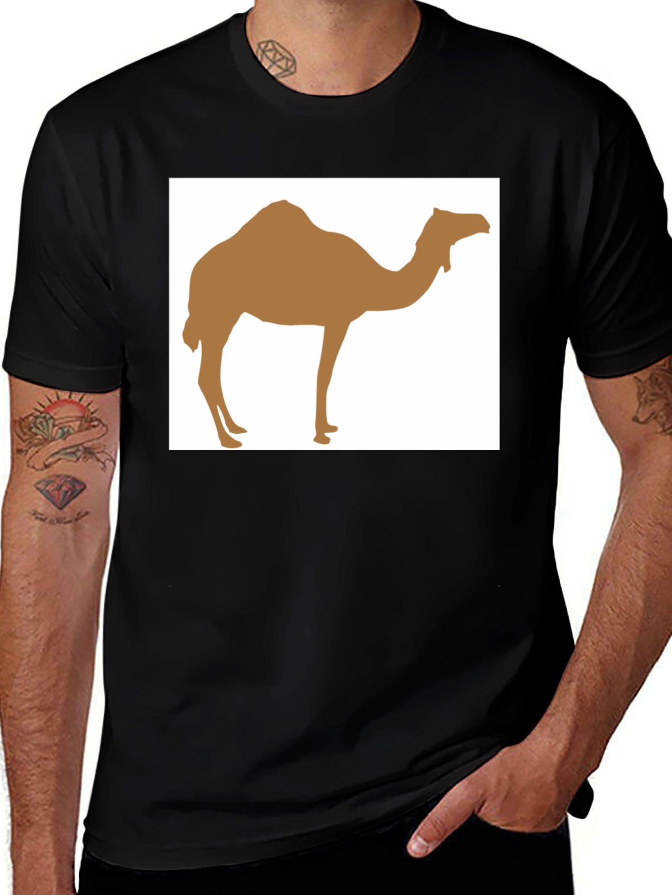 Variant 13 of Camel Silhouette Black T-Shirt