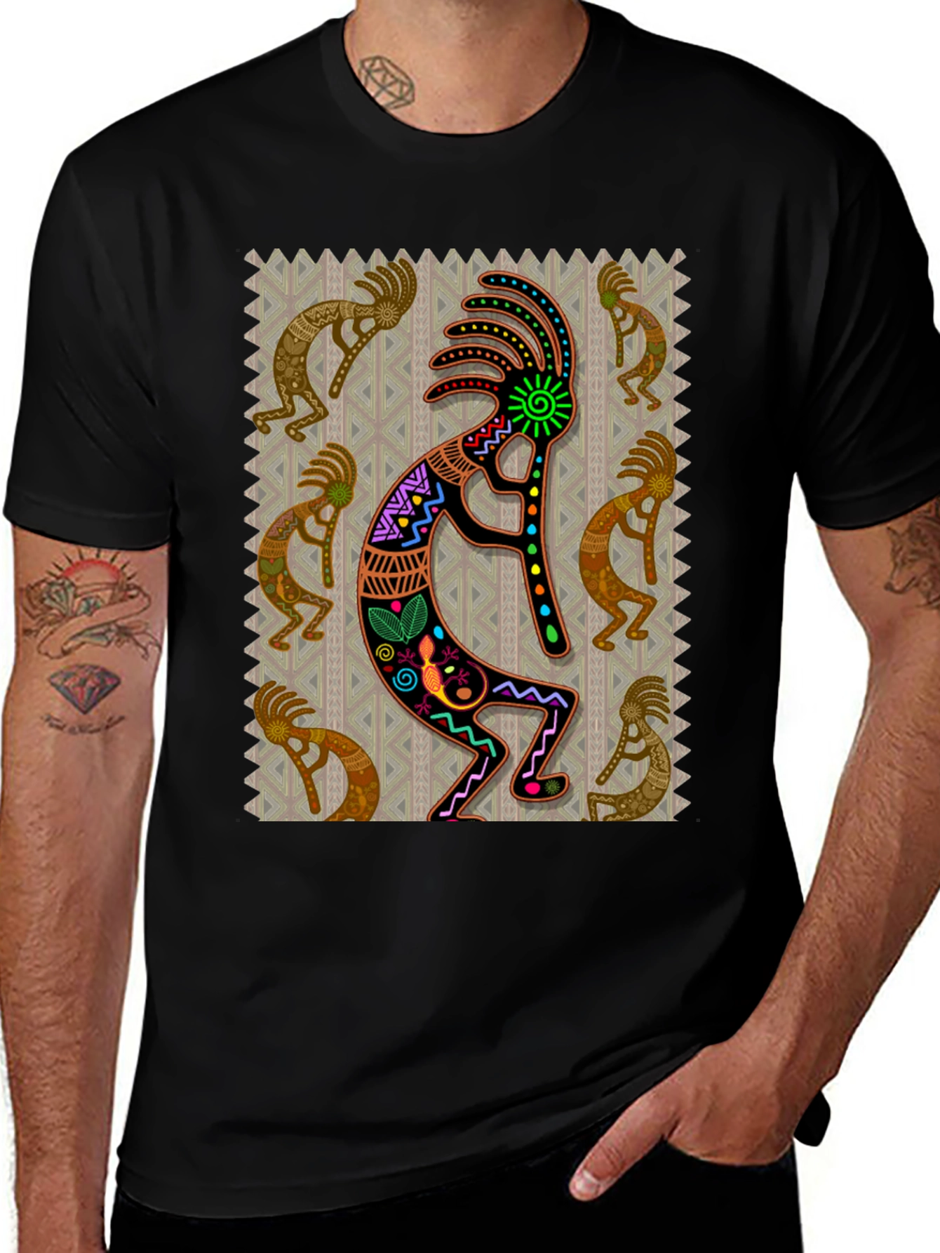 Kokopelli Graphic Tee - Native American Style Design