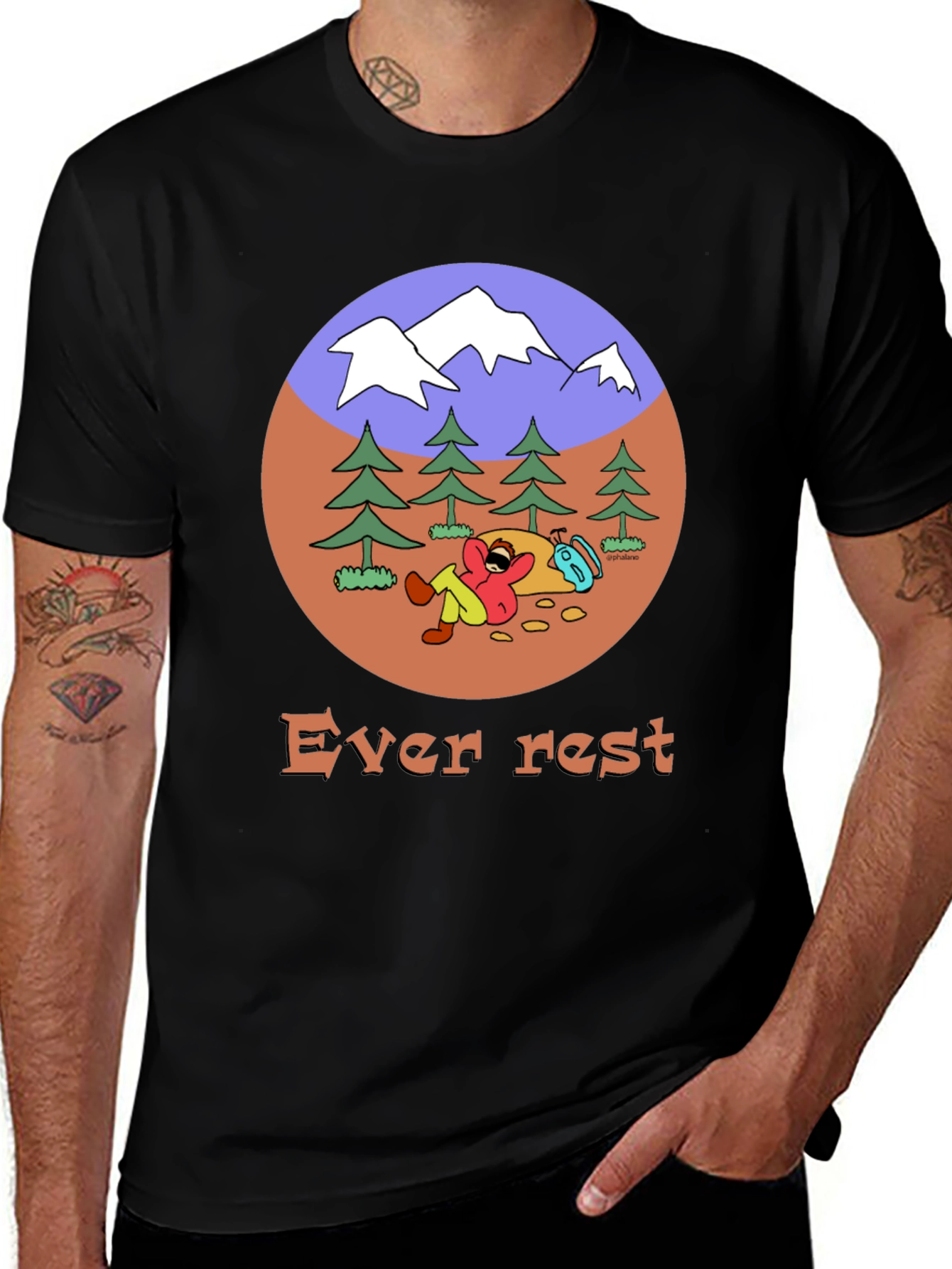 Variant 20 of Ever Rest Mountain Cartoon Graphic T-Shirt