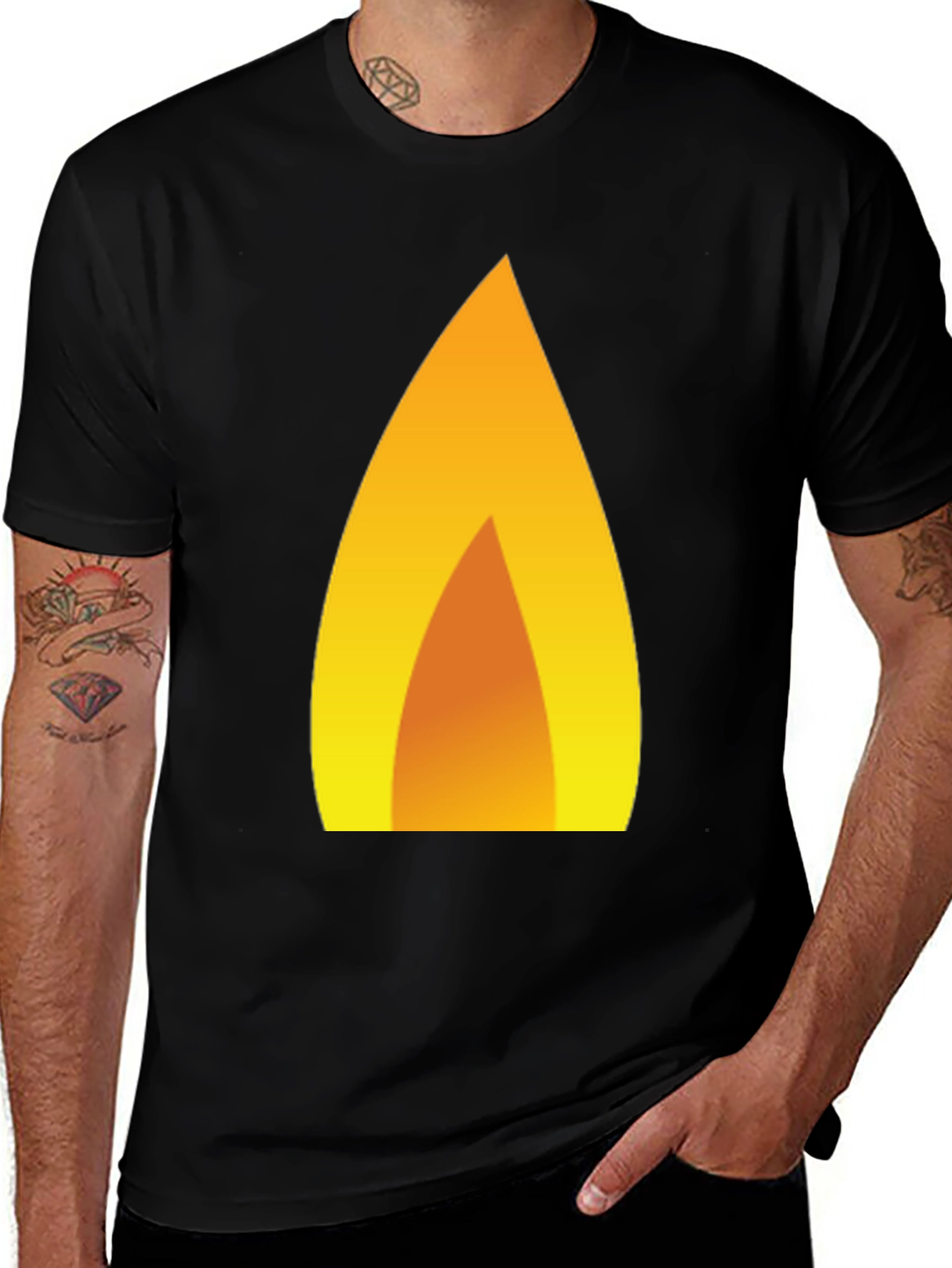 Variant 22 of Flame Graphic Black T-Shirt - Fire Design