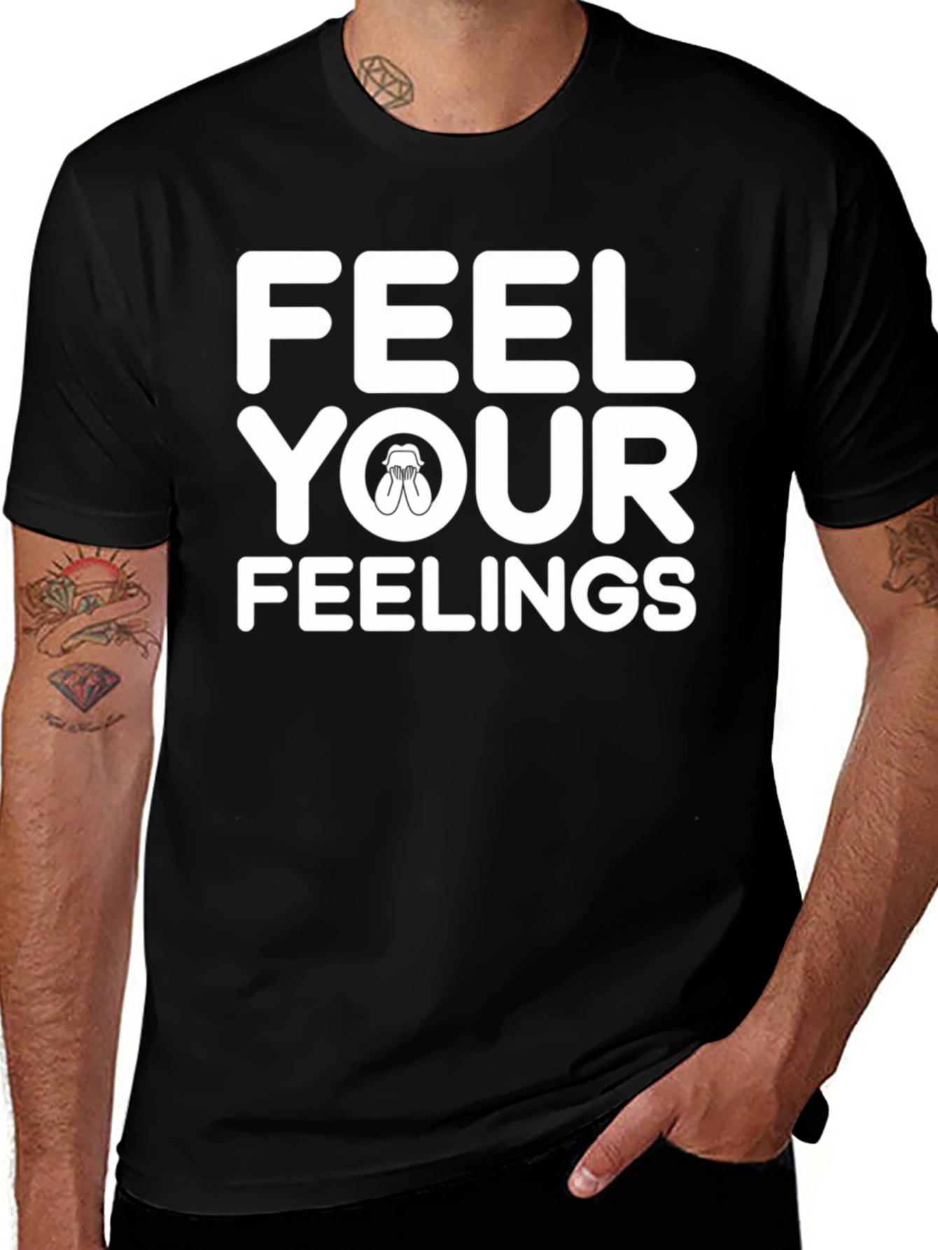 Feel Your Feelings Graphic Tee - Black