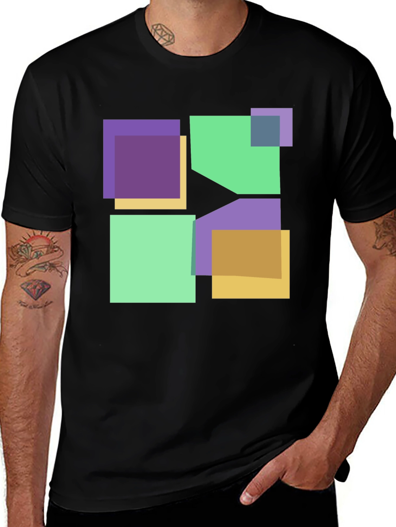 Variant 11 of Geometric Squares Graphic T-Shirt
