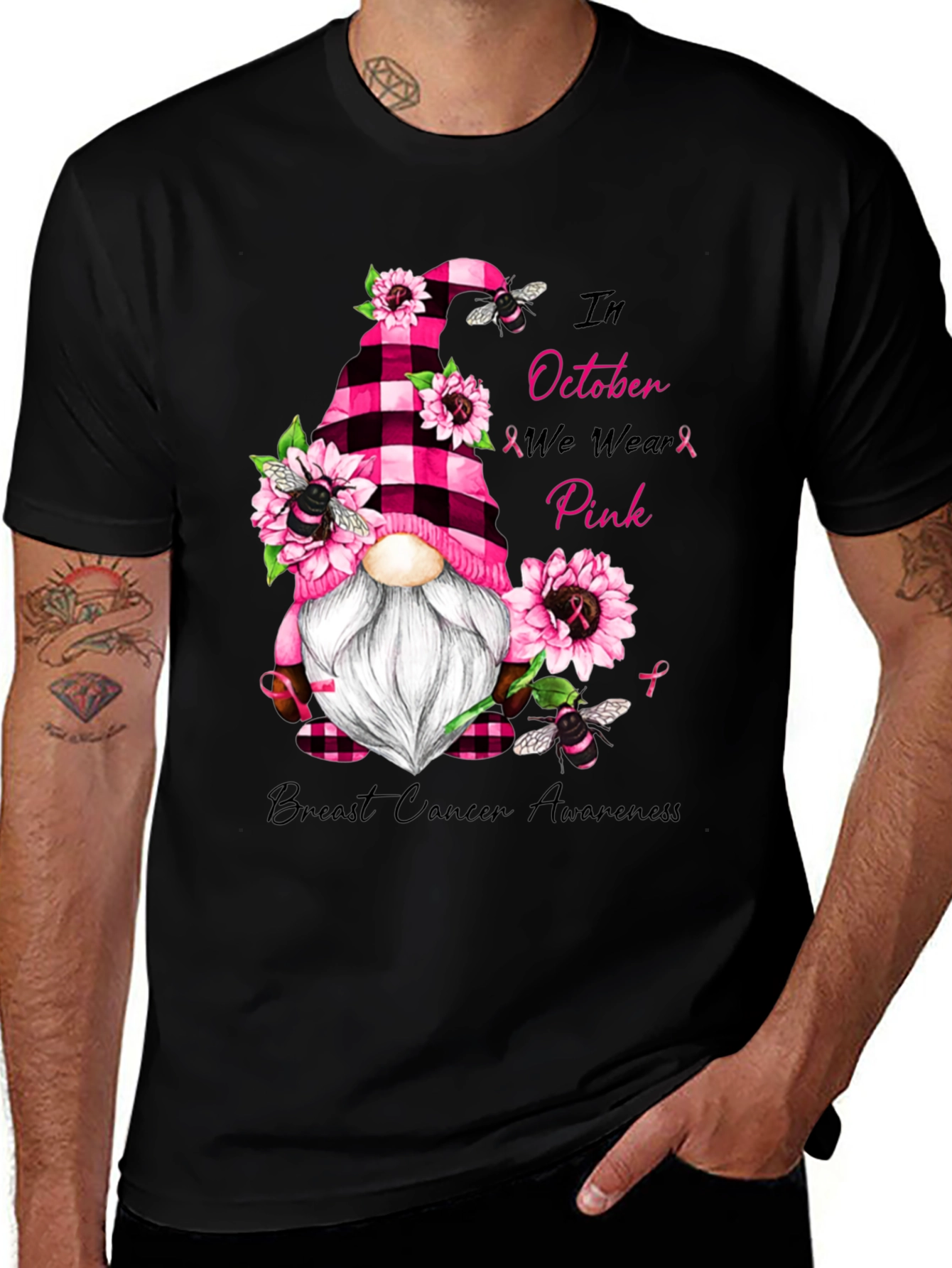 Variant 5 of Breast Cancer Awareness Gnome T-Shirt