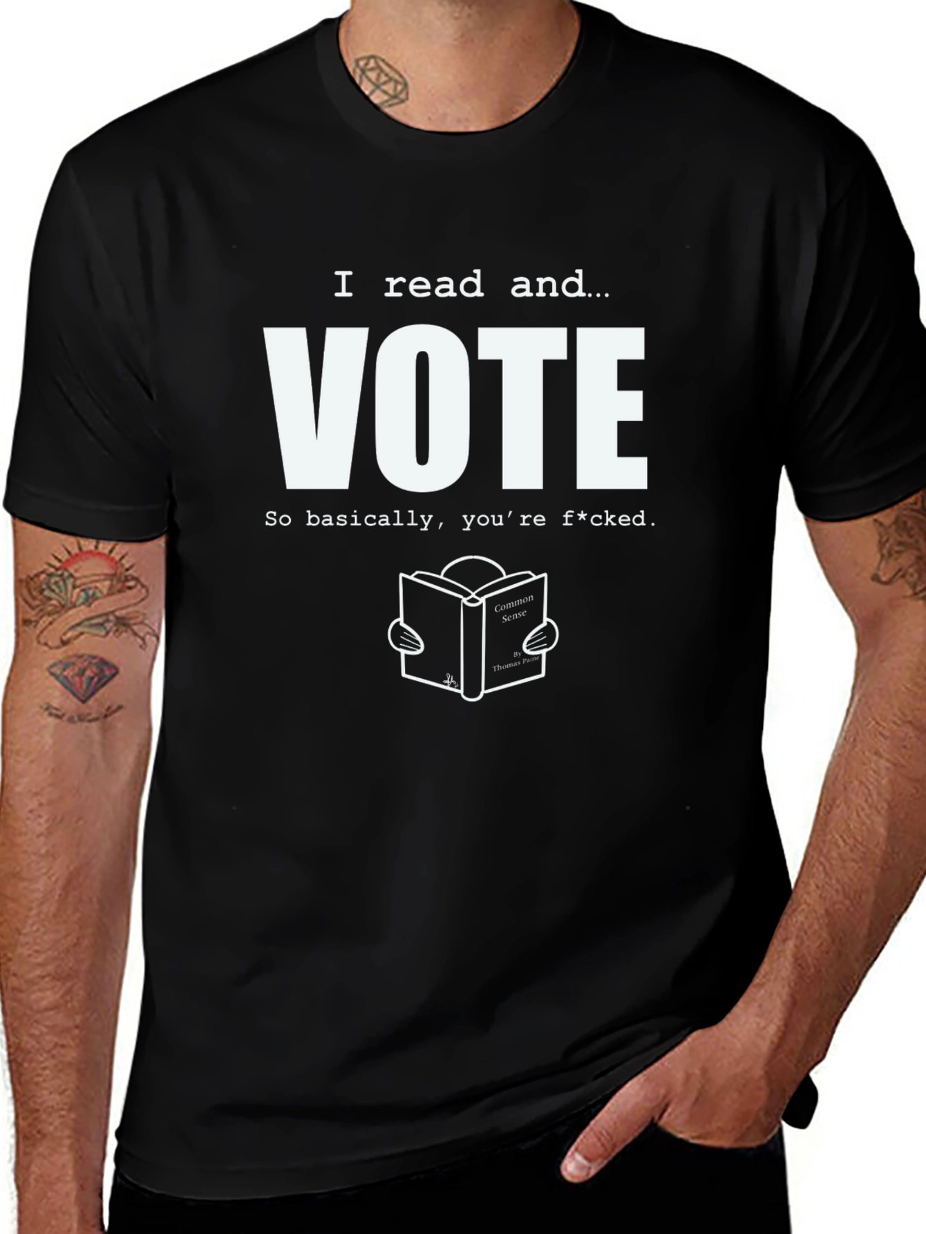 Variant 13 of I Read and Vote Graphic Tee - Black
