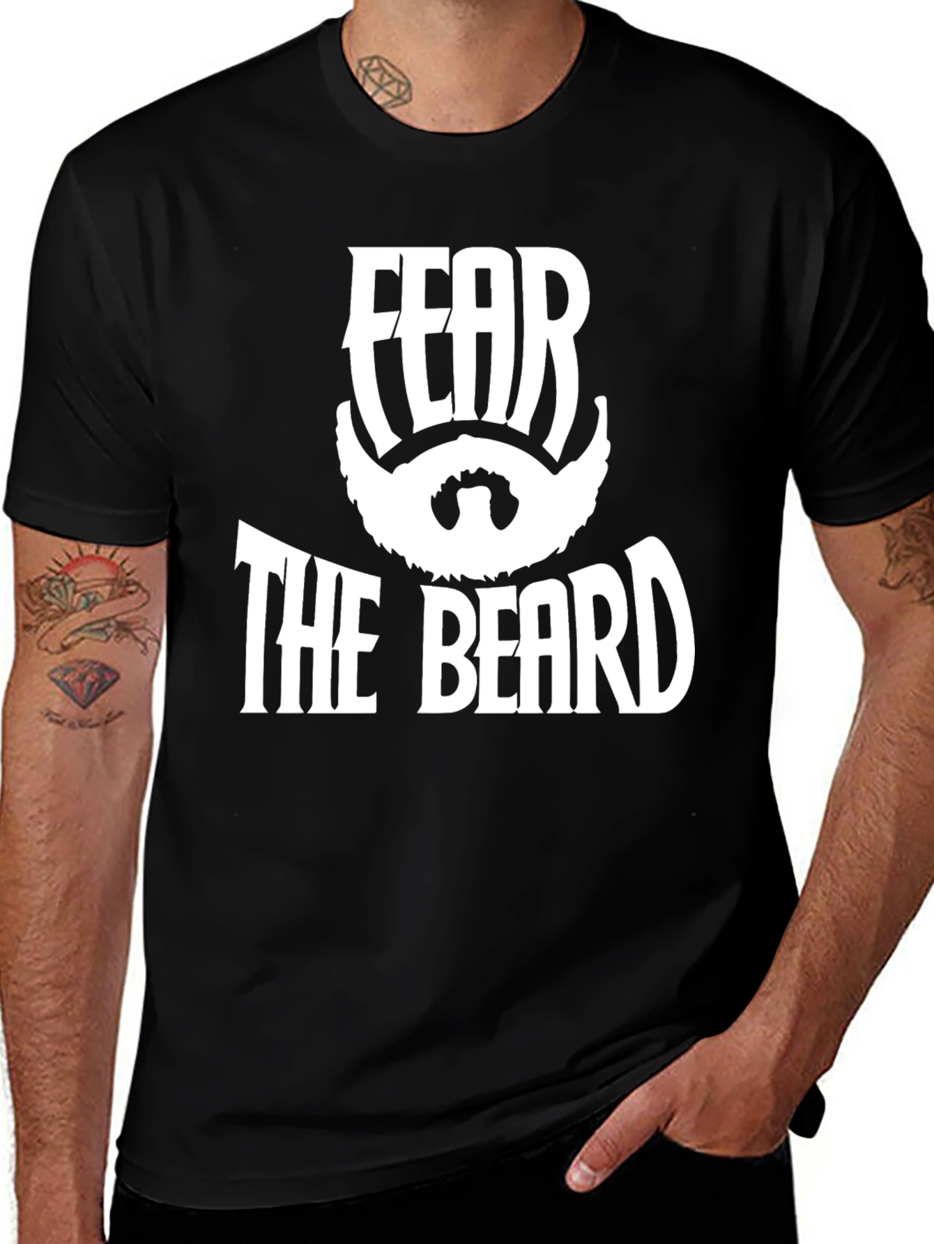 Variant 11 of Fear The Beard Black Graphic T-Shirt