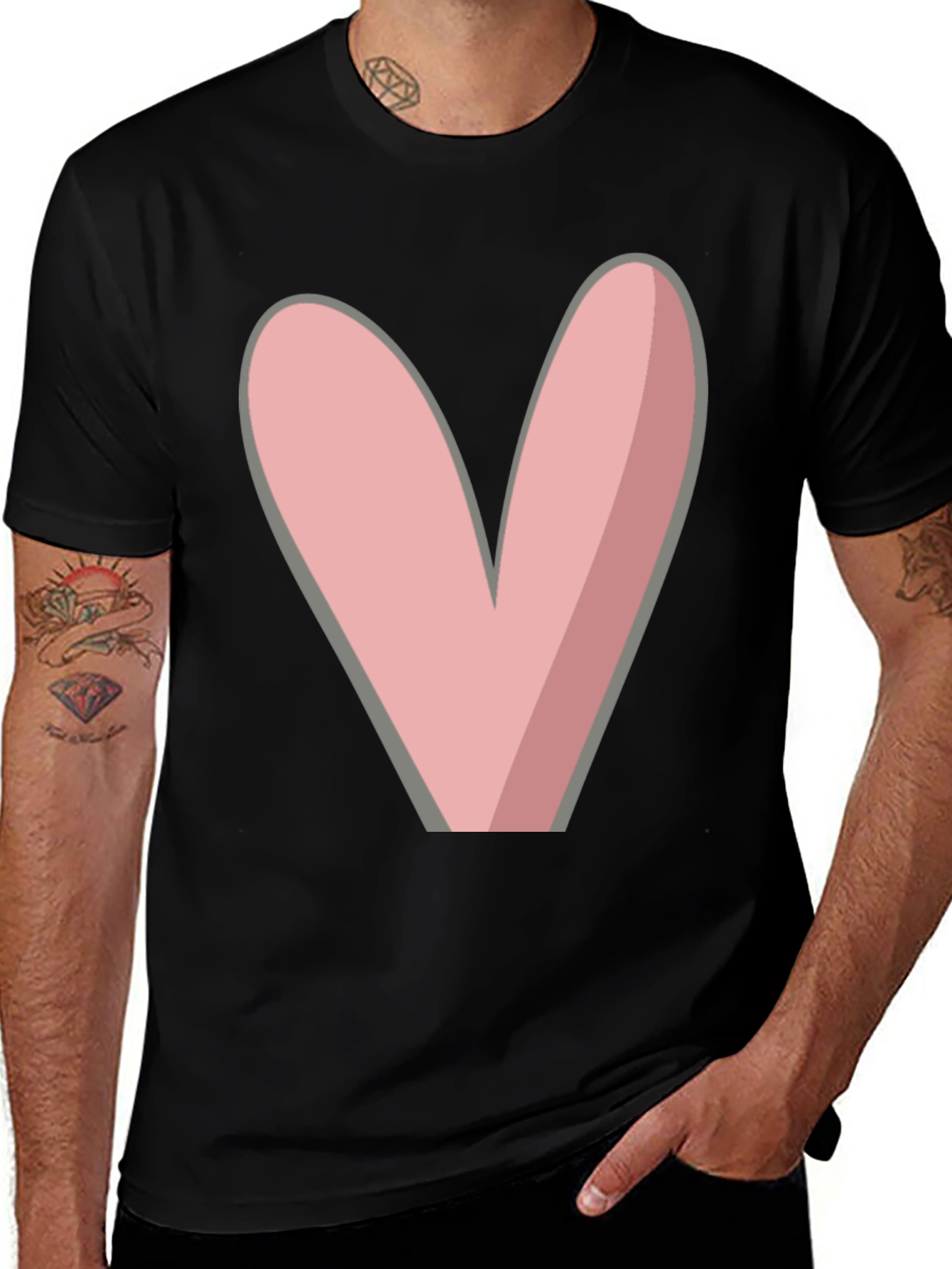 Variant 22 of Bunny Ear Graphic Black T-Shirt