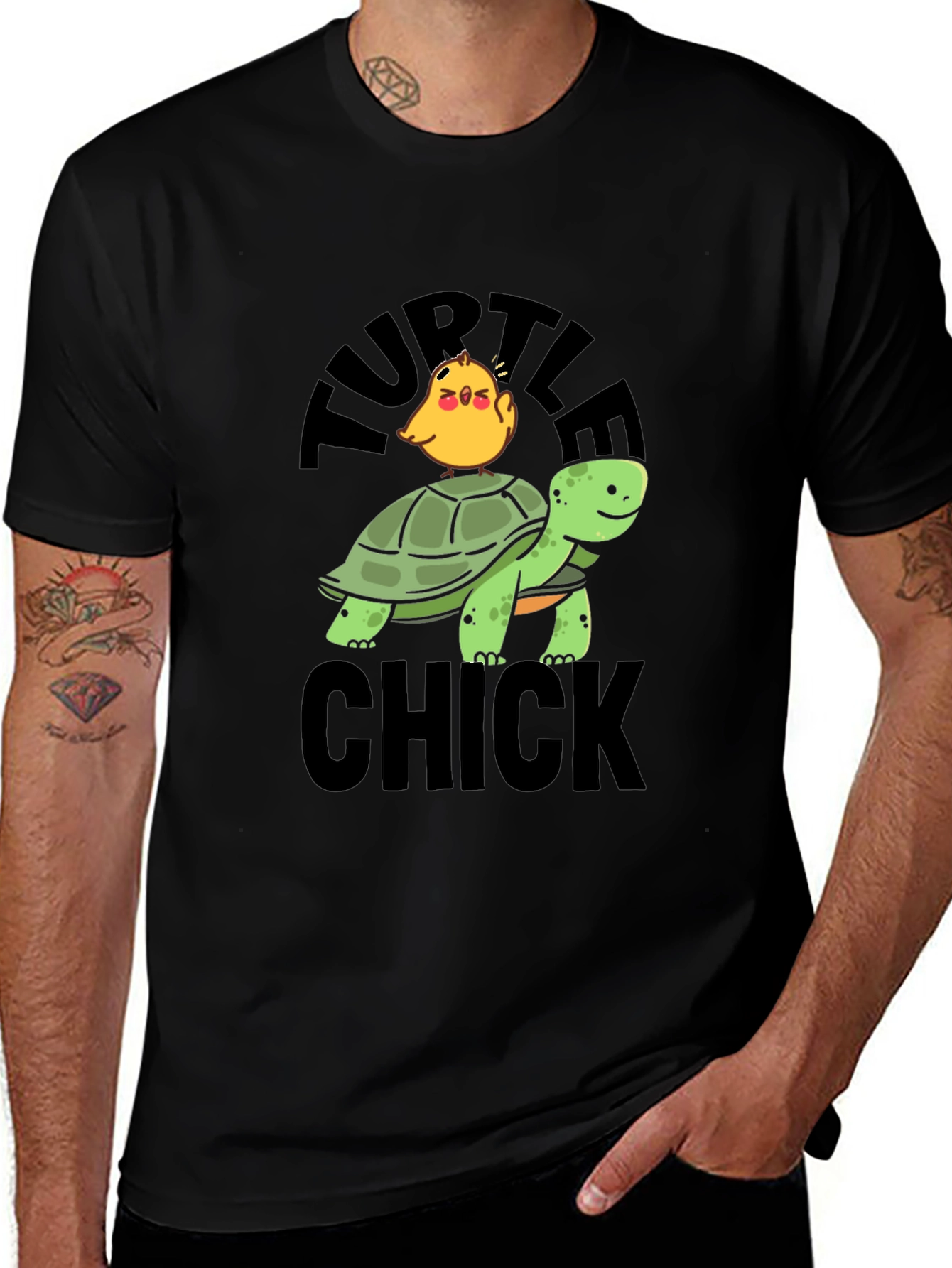 Variant 4 of Turtle Chick Graphic Tee - Fun & Quirky Design