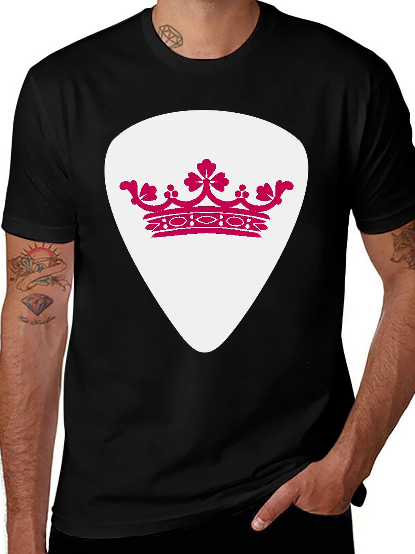Variant 26 of Crown Guitar Pick Graphic T-Shirt - Music Lover Tee