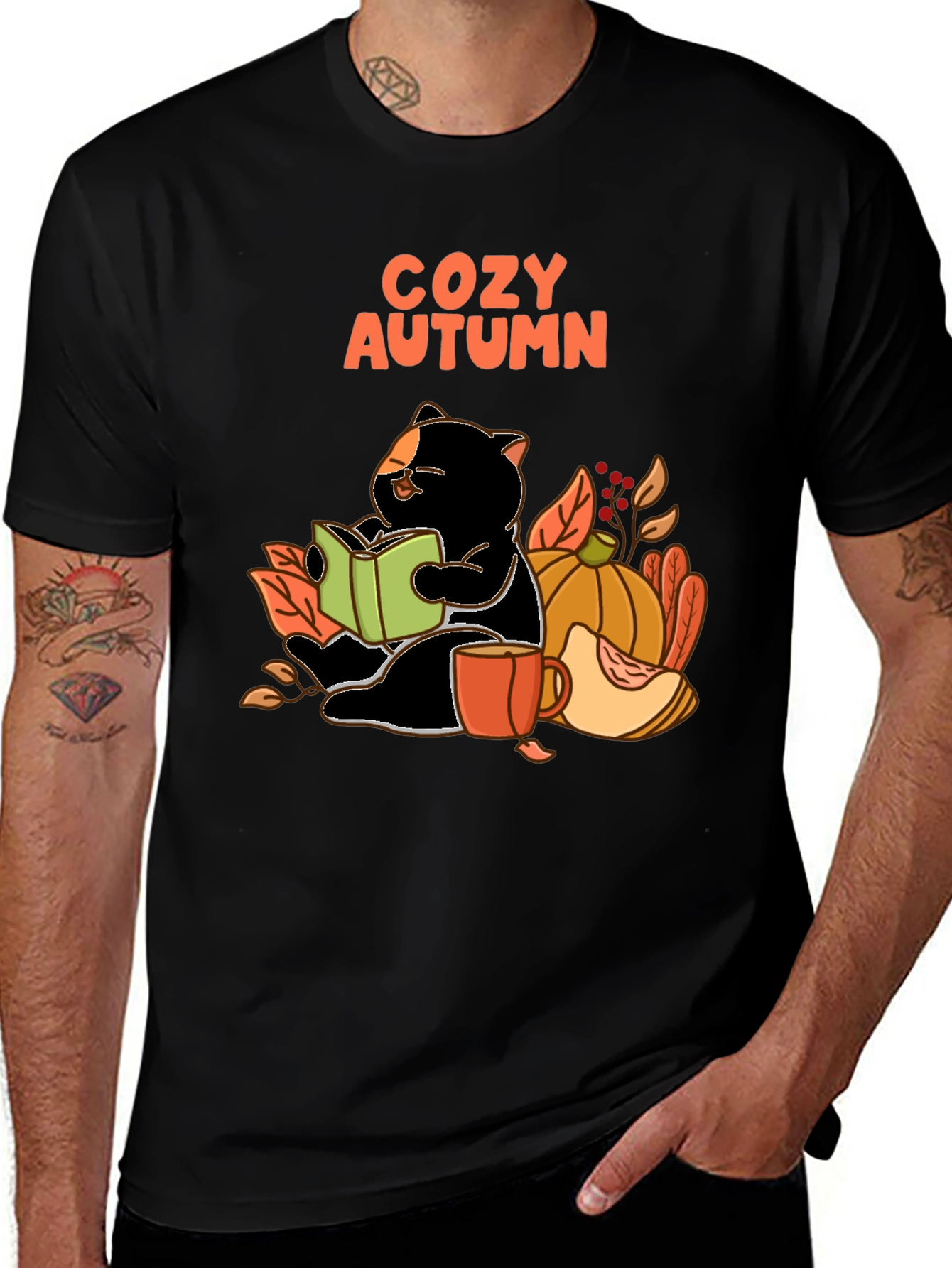 Variant 7 of Cozy Autumn Cat T-Shirt
