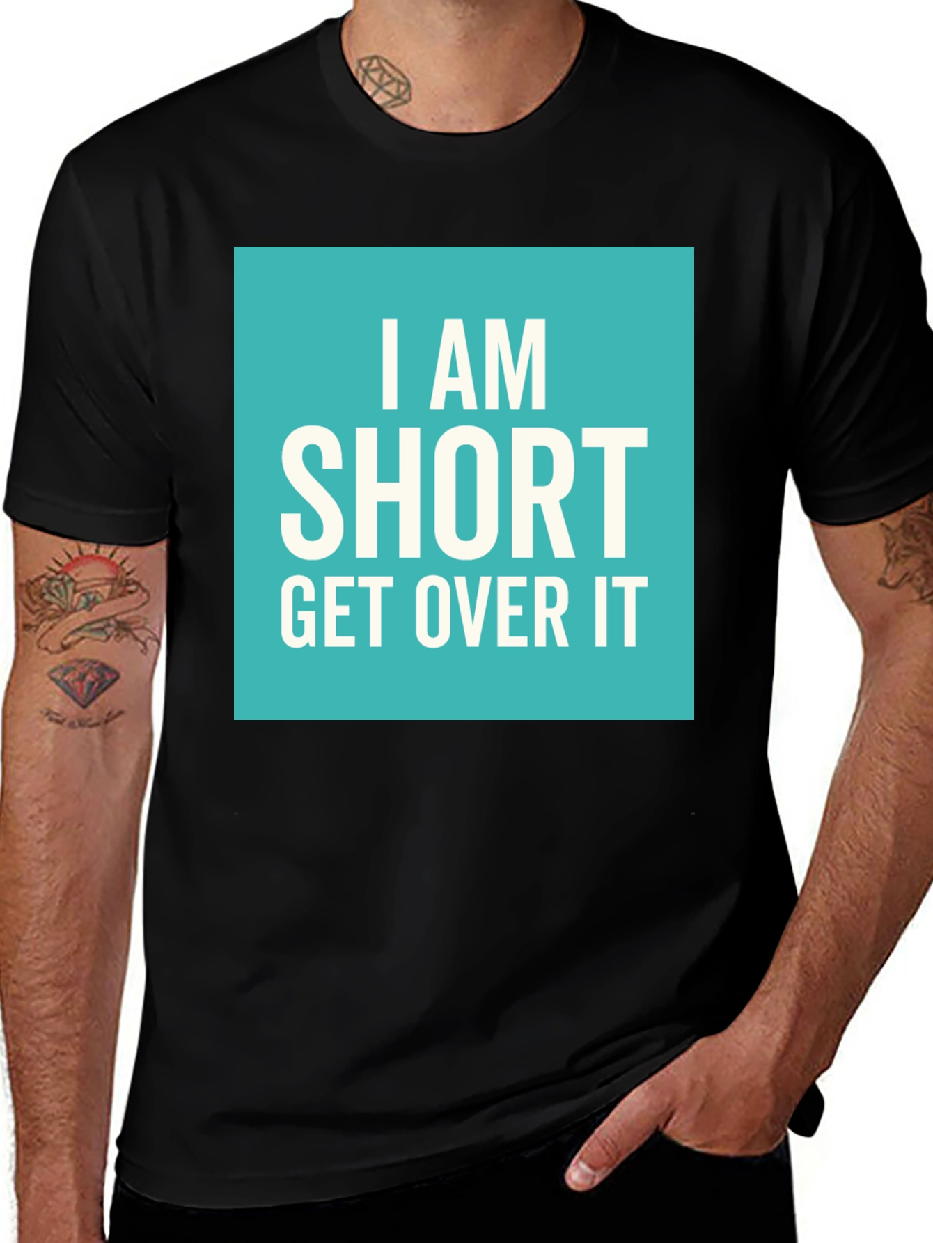 Variant 5 of Funny "I Am Short Get Over It" T-Shirt