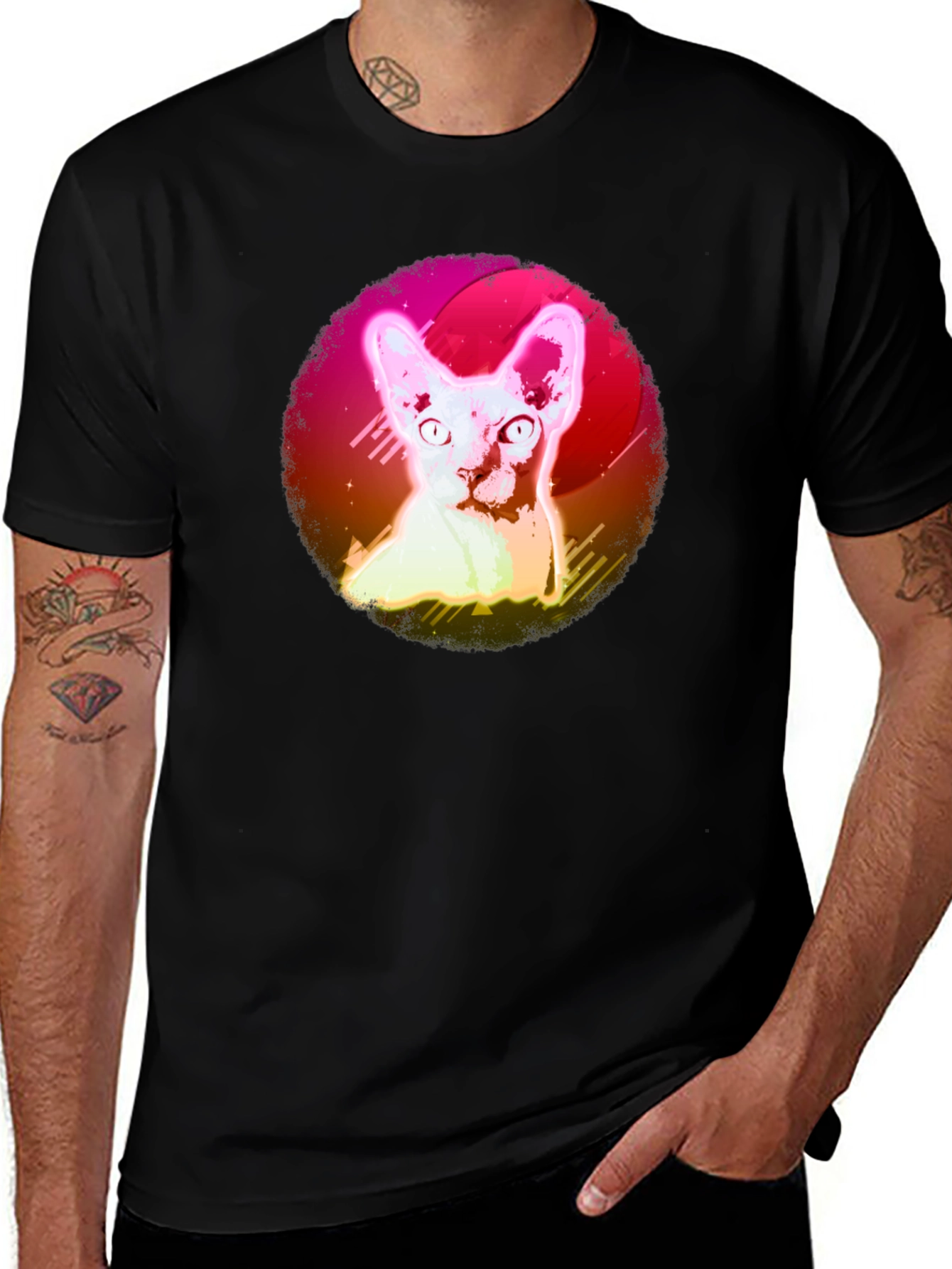 Sphynx Cat Graphic T-Shirt - Stylish Pet Lover Tee