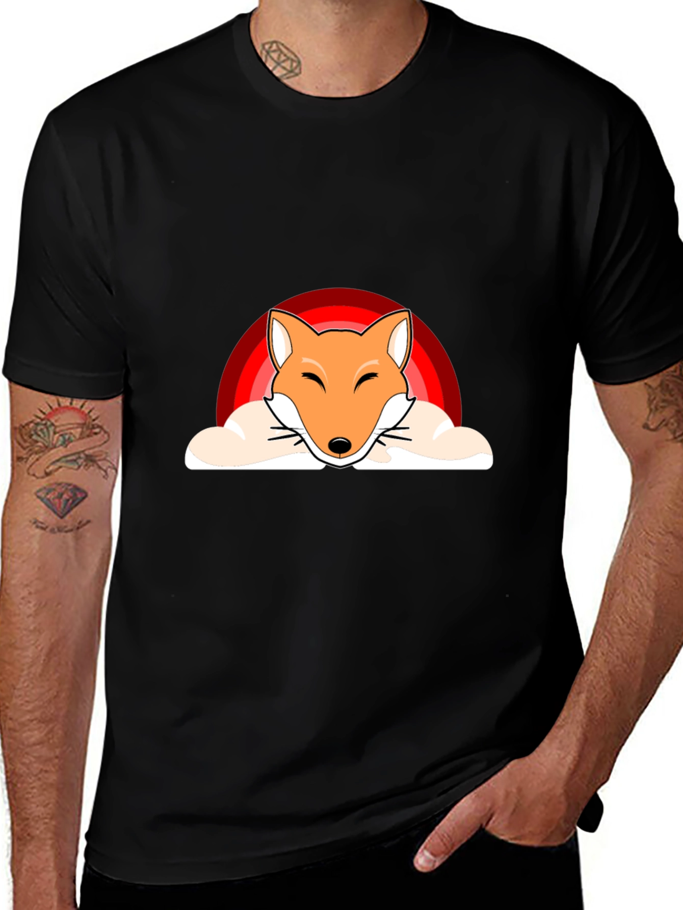 Fox in Clouds Graphic Tee - Unique Design