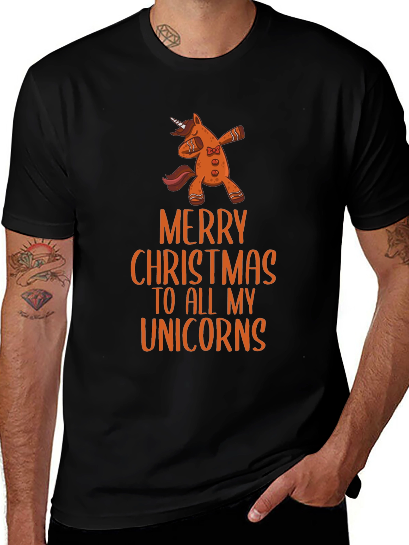 Merry Christmas Unicorn Dabbing T-Shirt