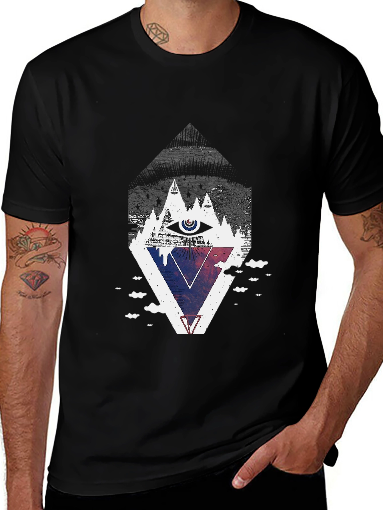 Variant 26 of Mystic Eye Mountain Graphic Tee - Black