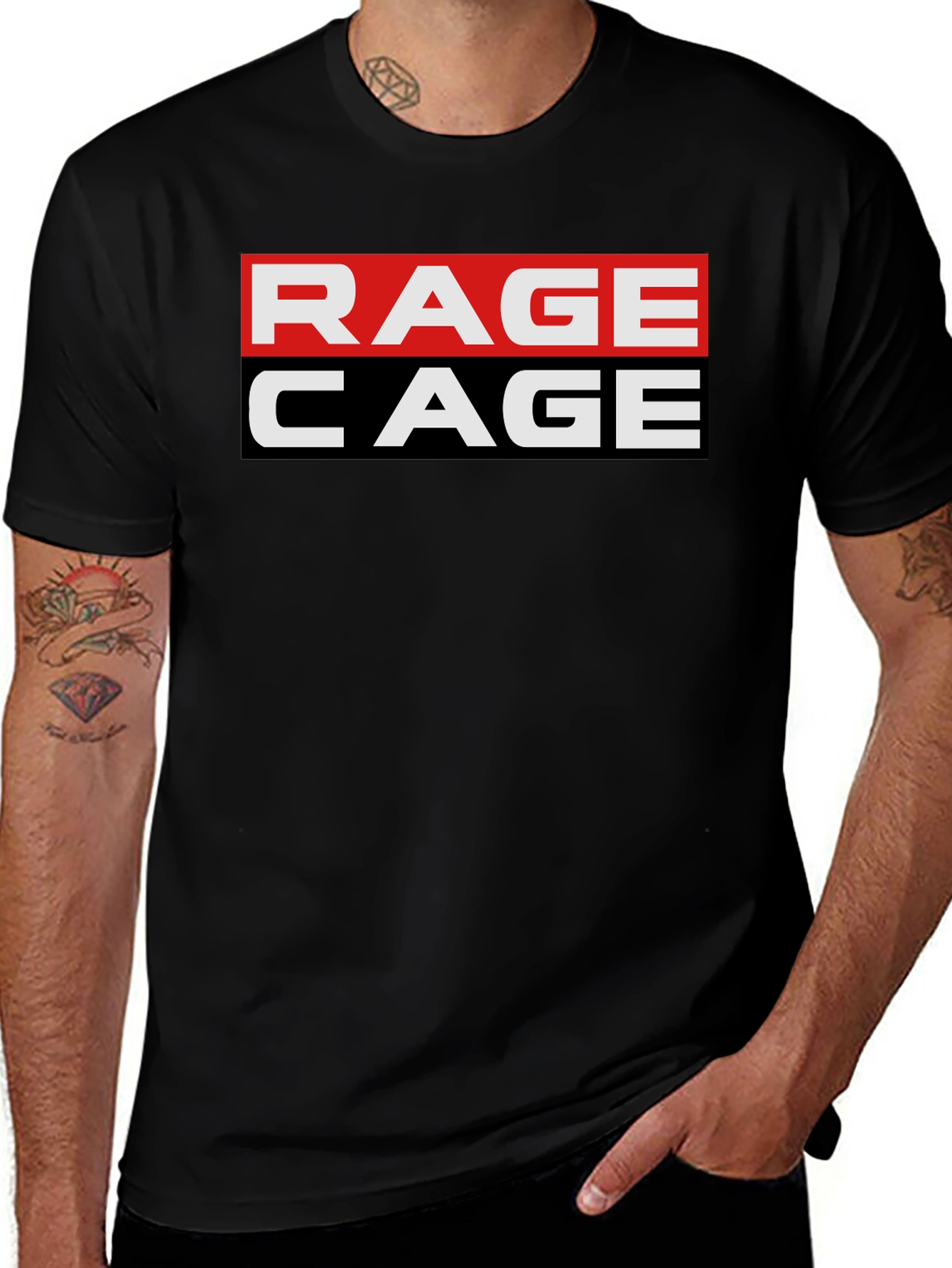 Variant 18 of Rage Cage Graphic T-Shirt - Black
