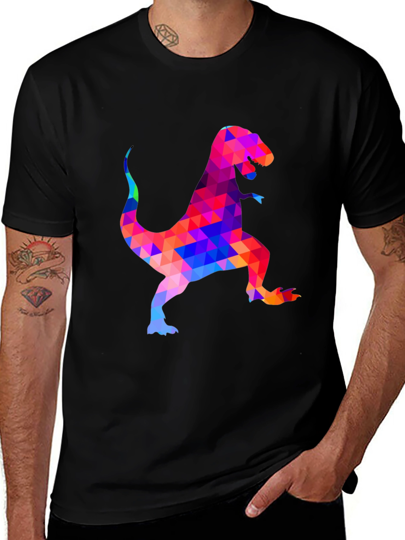 Variant 6 of Geometric Dinosaur Graphic Tee