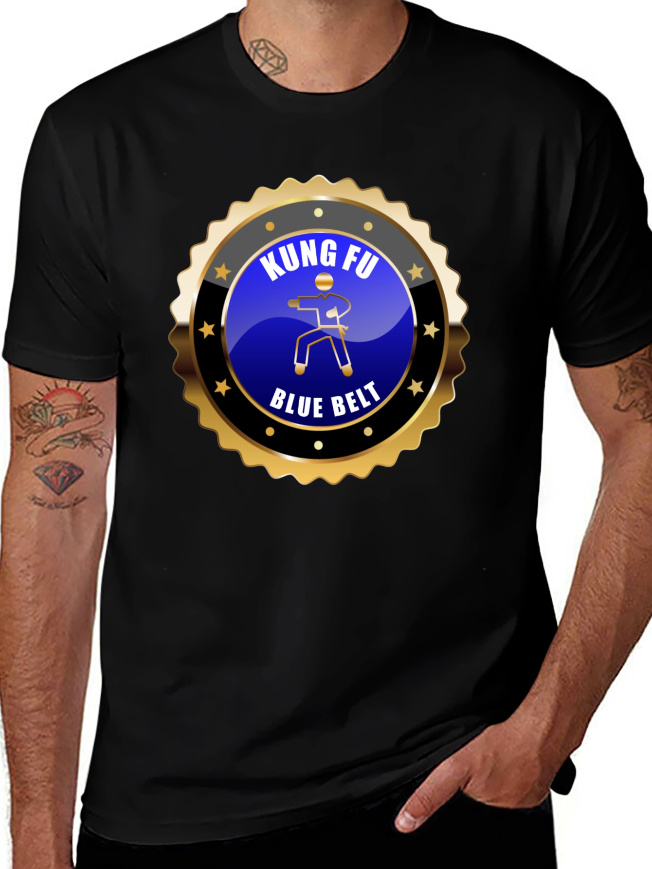 Kung Fu Blue Belt T-Shirt - Martial Arts Design