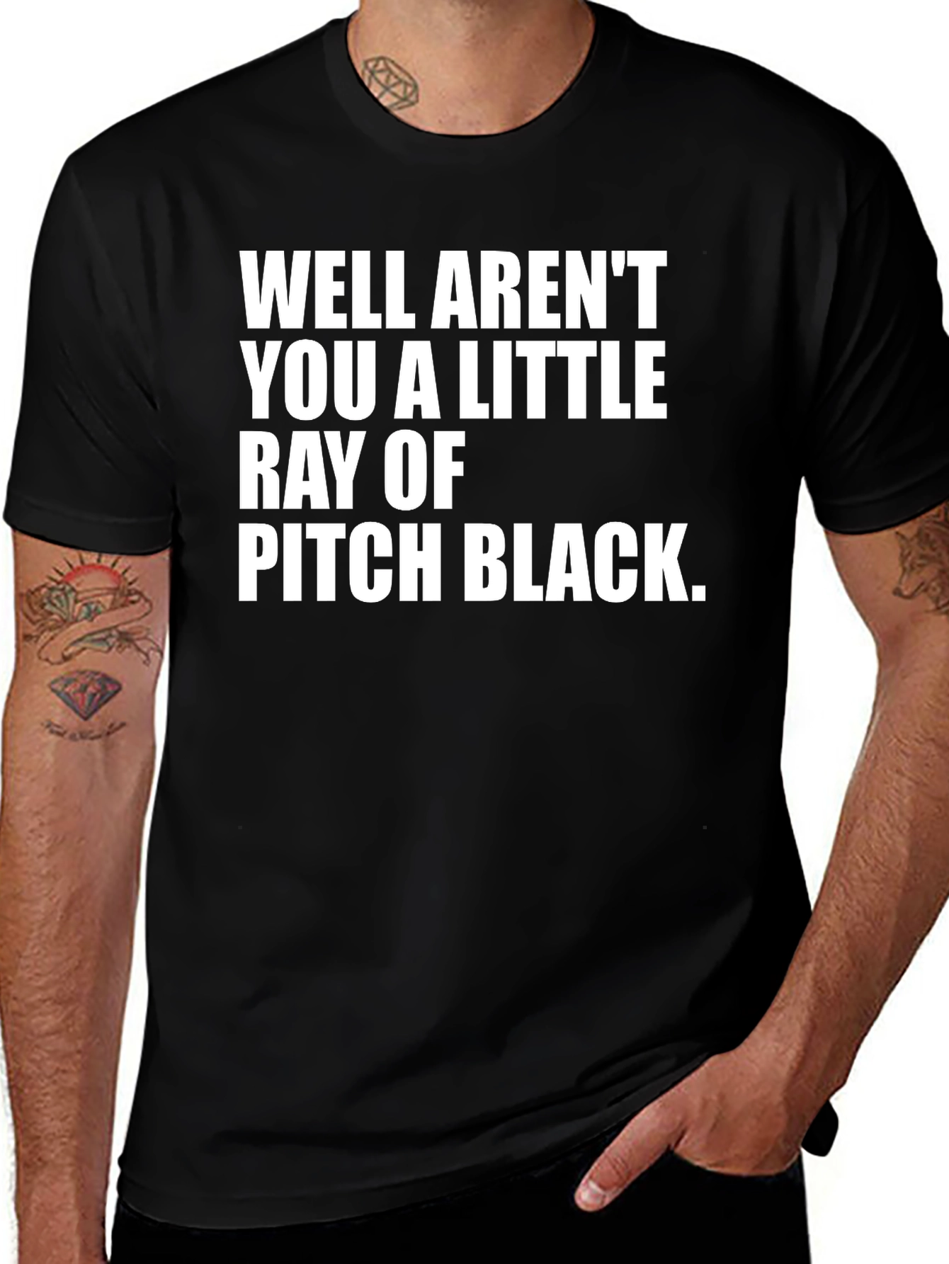 Variant 21 of Humorous Graphic Tee: Ray of Pitch Black Sarcasm