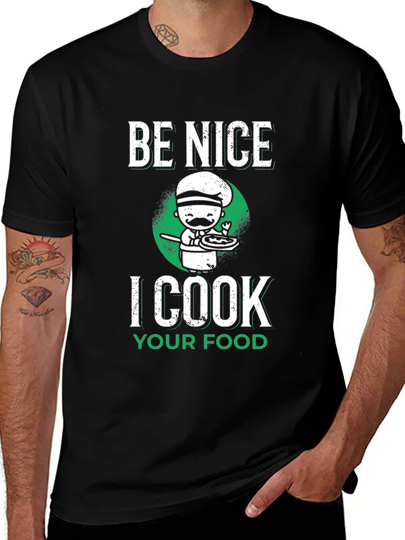 Variant 27 of Be Nice I Cook Your Food T-Shirt Funny Chef Tee