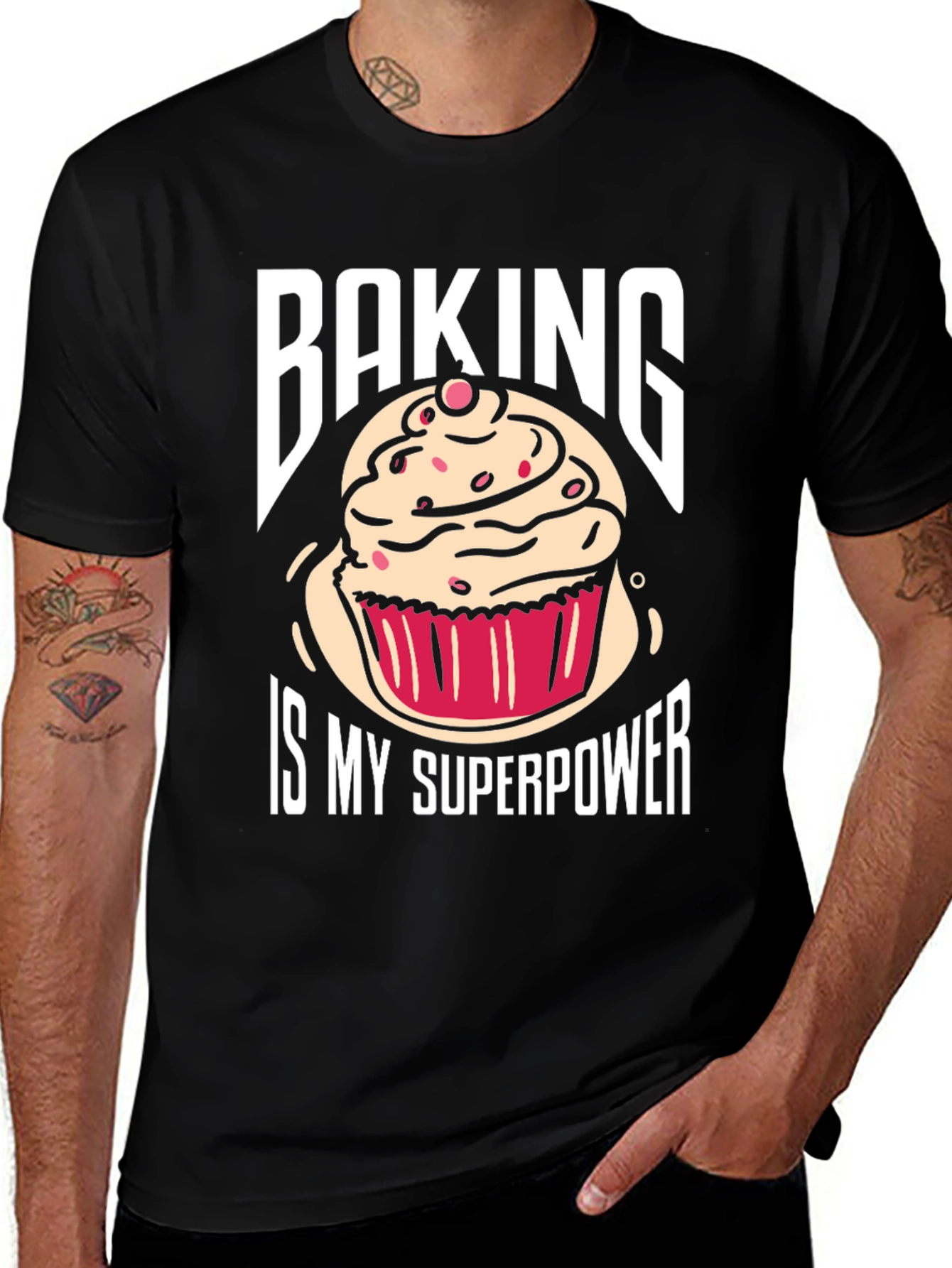 Variant 7 of Baking Is My Superpower T-Shirt - Novelty Cupcake Design