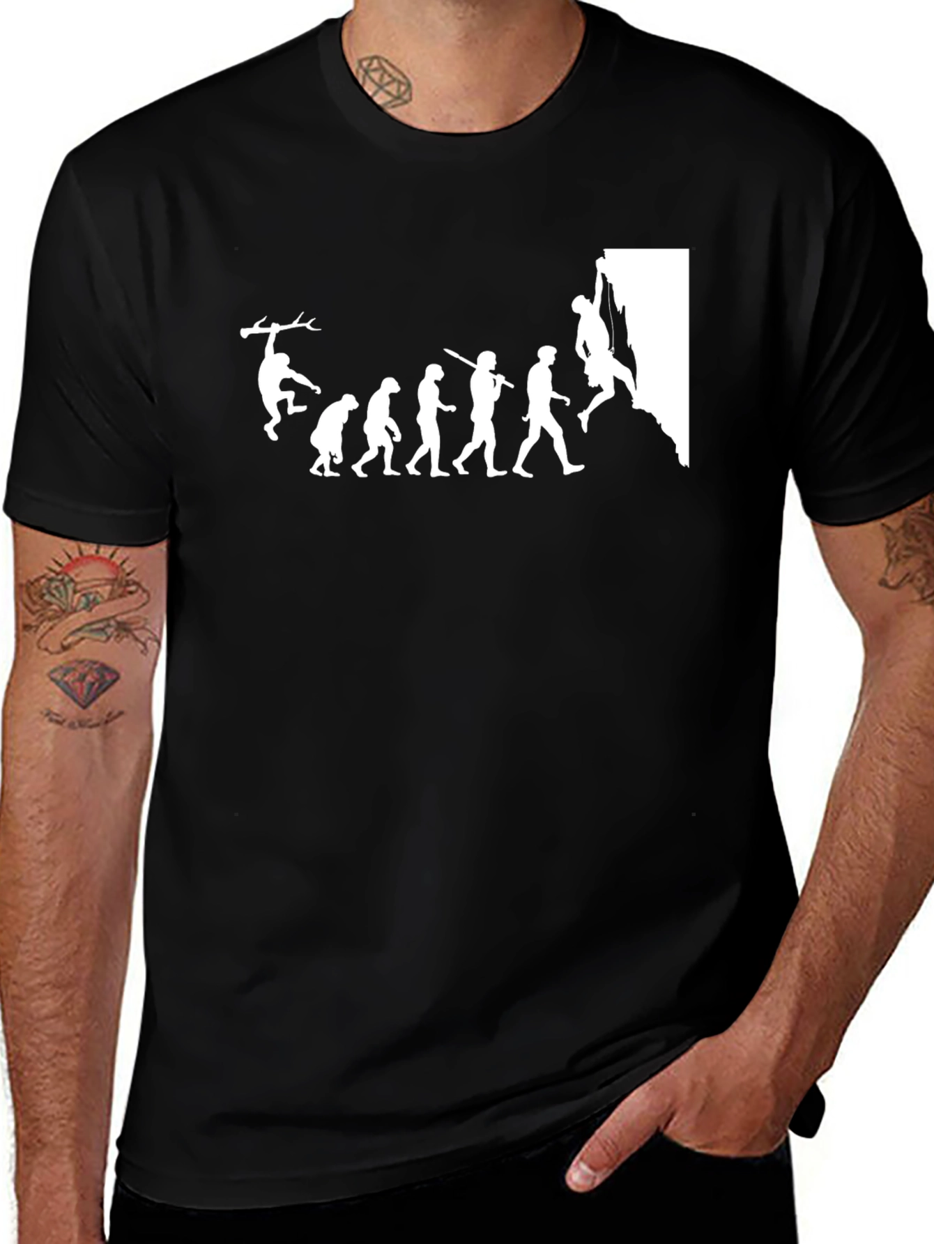 Variant 2 of Evolution of Climbing Graphic T-Shirt
