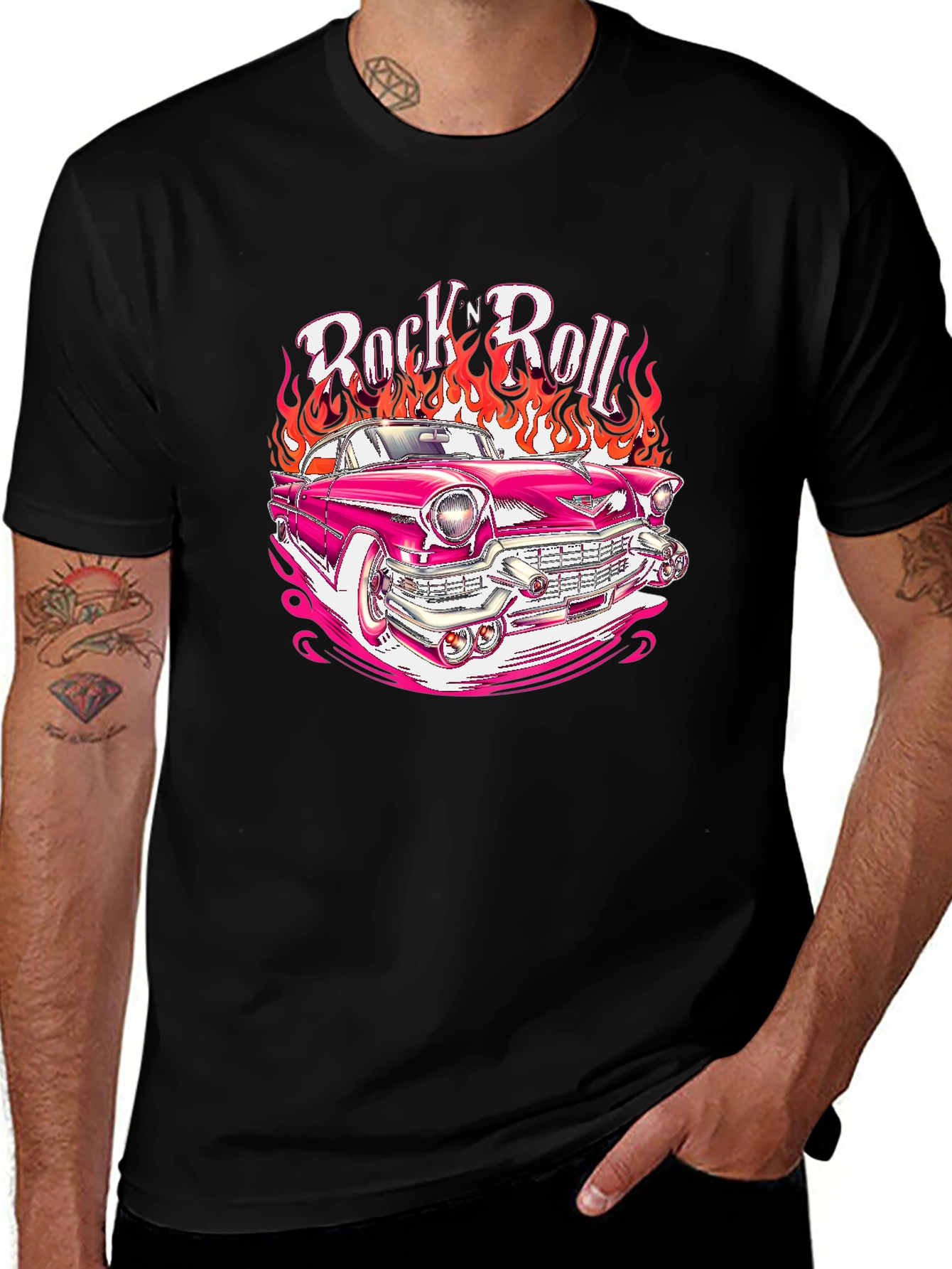 Variant 6 of Rock 'n' Roll Hot Rod T-Shirt - Retro Style!