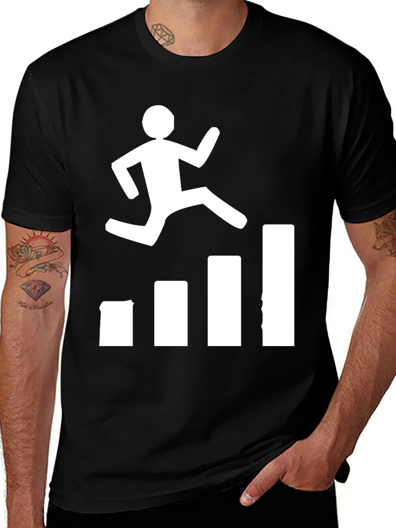 Variant 27 of Motivational Hurdler Graphic Tee - Black