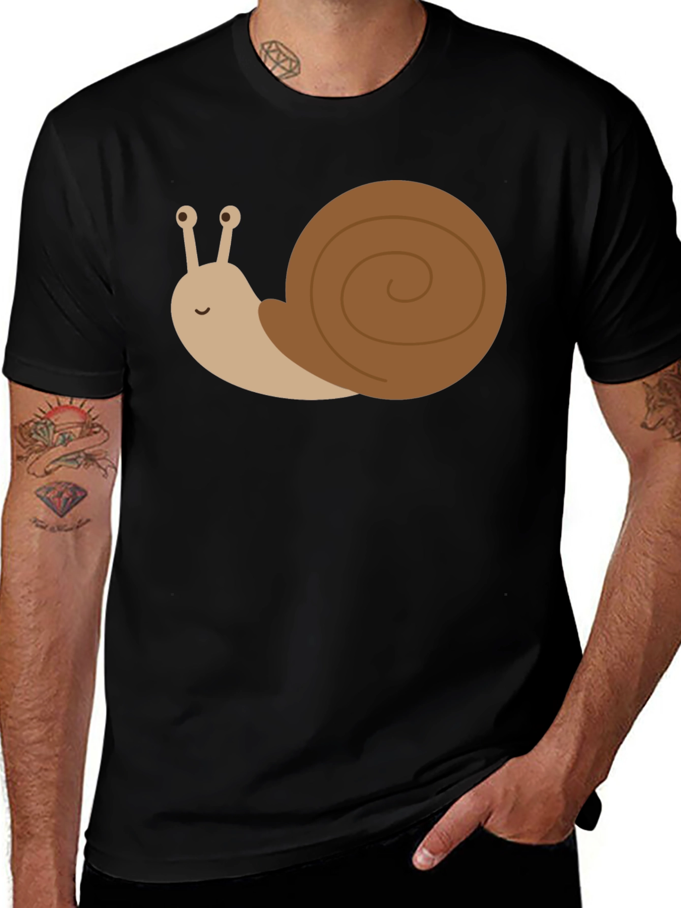 Variant 11 of Cute Snail Graphic Tee - Soft Cotton Casual Wear