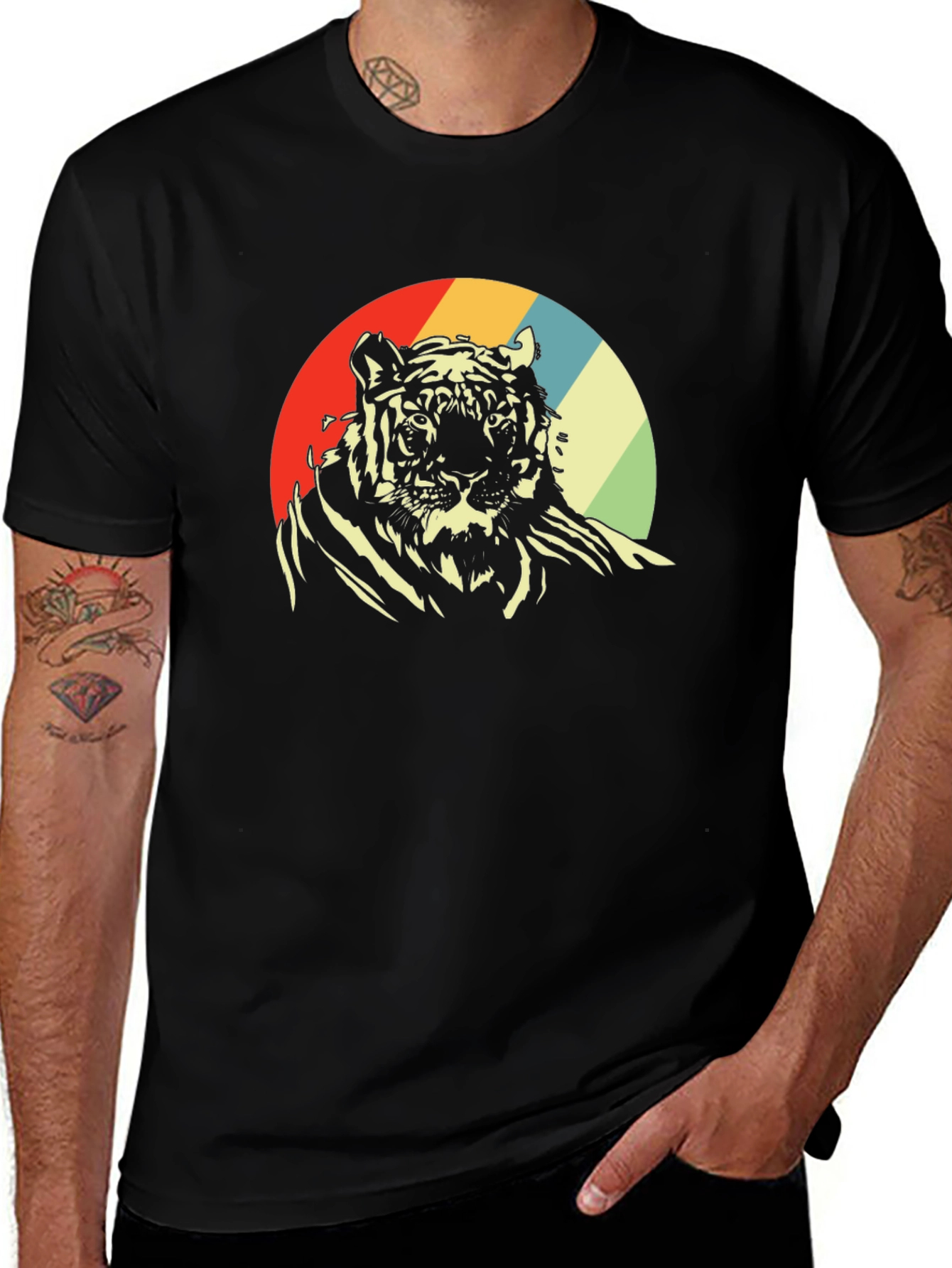 Variant 14 of Retro Tiger Graphic Tee - Vintage Style T-Shirt