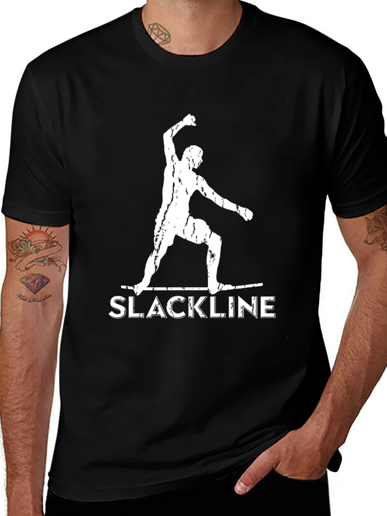 Variant 30 of Slackline Silhouette Graphic T-Shirt - Black